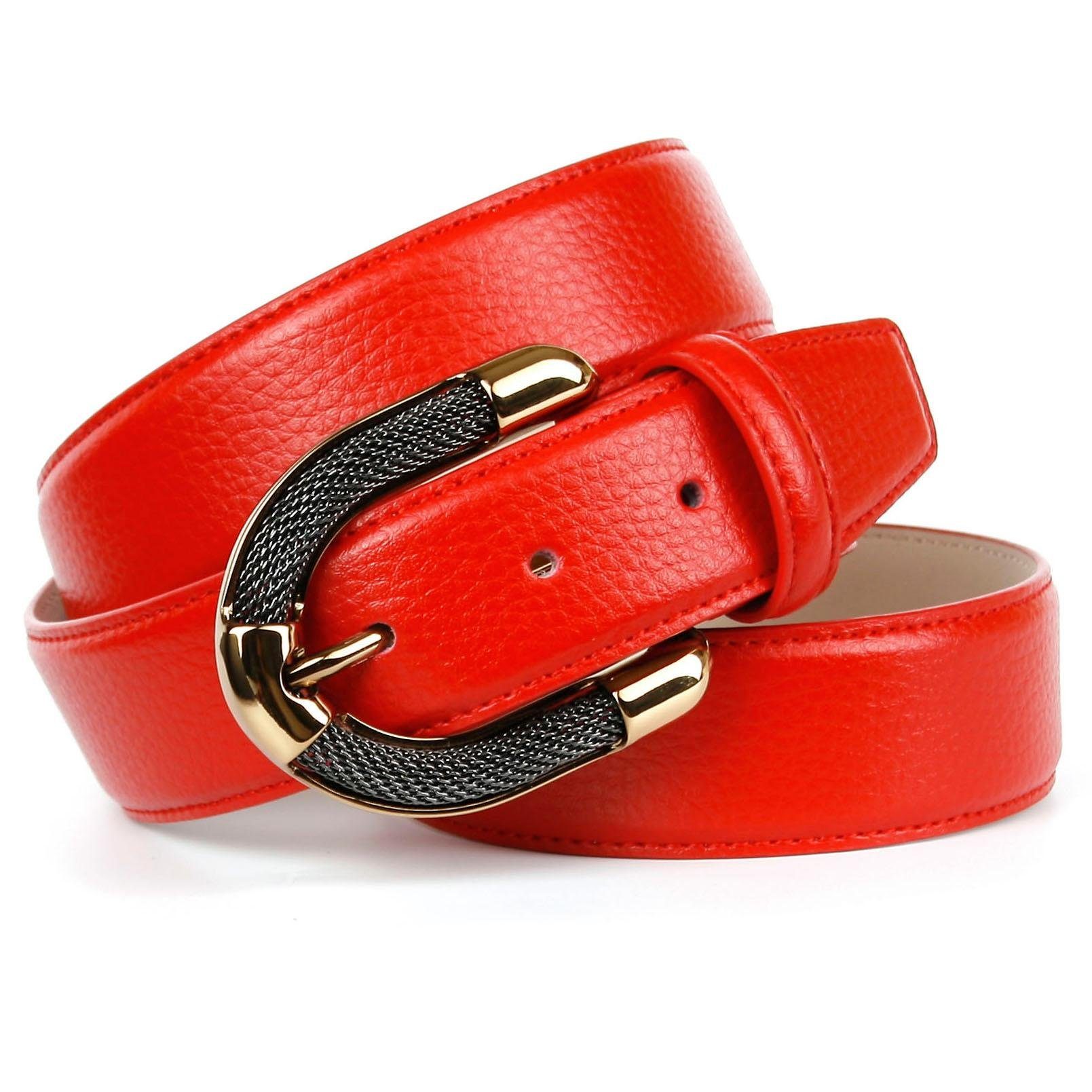 Anthoni Crown Leren riem met luxueuze goudkleurige sieraden-gesp