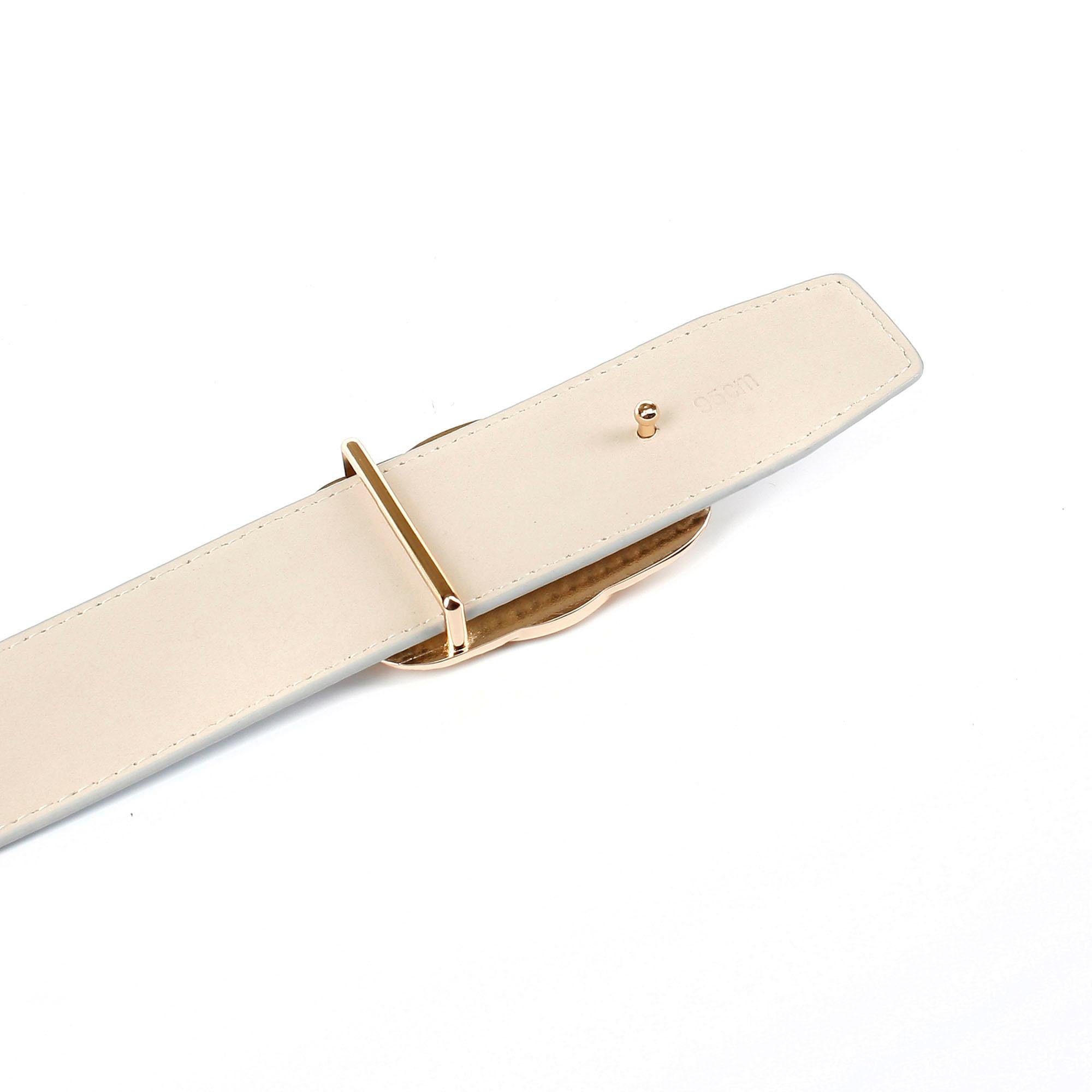 Anthoni Crown Leren riem met "schorpioen"-gesp, goudkleurige metallic-look