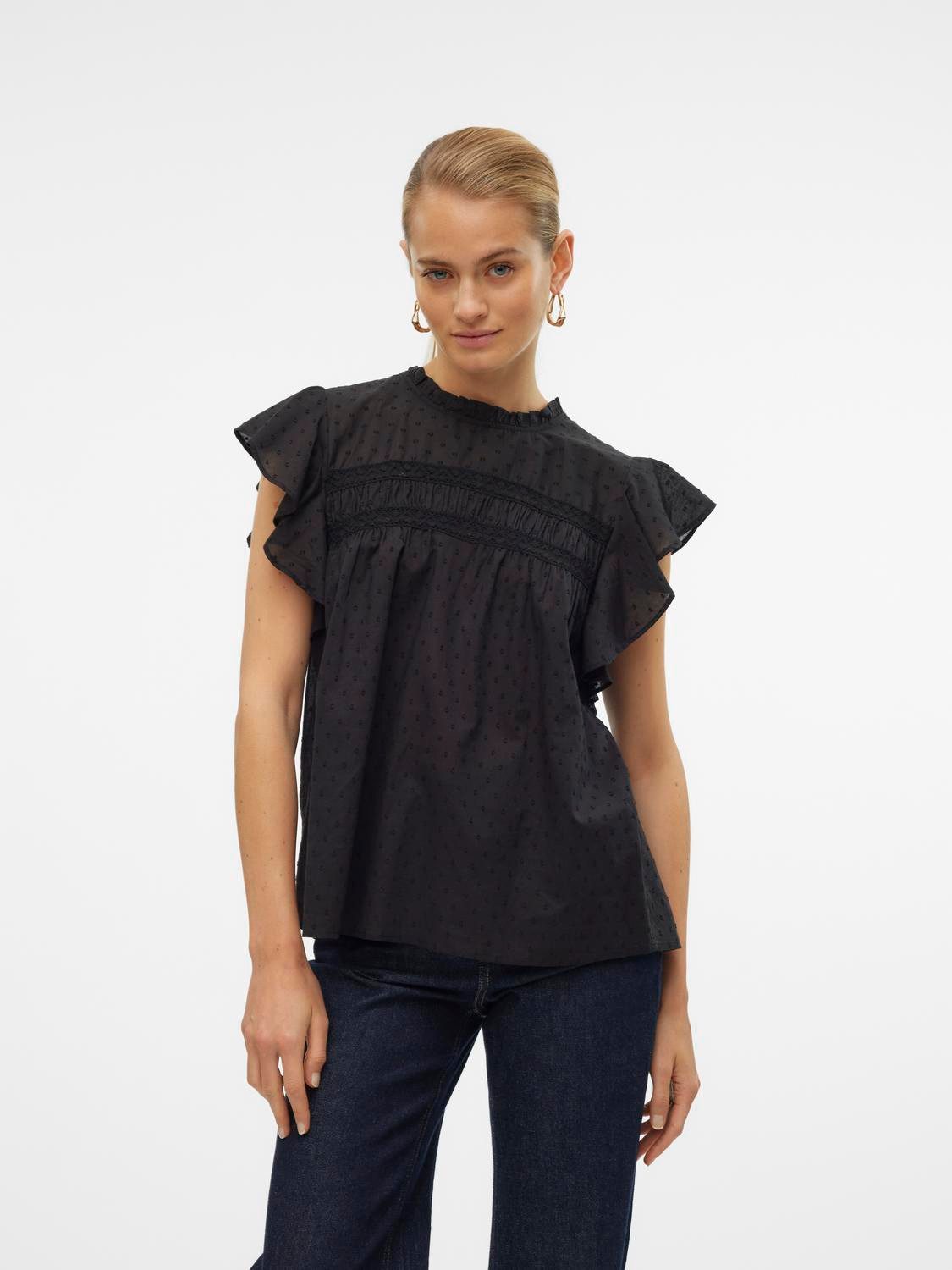 Vero Moda Shirt VMTRINE SL LACE TOP WVN GA NOOS