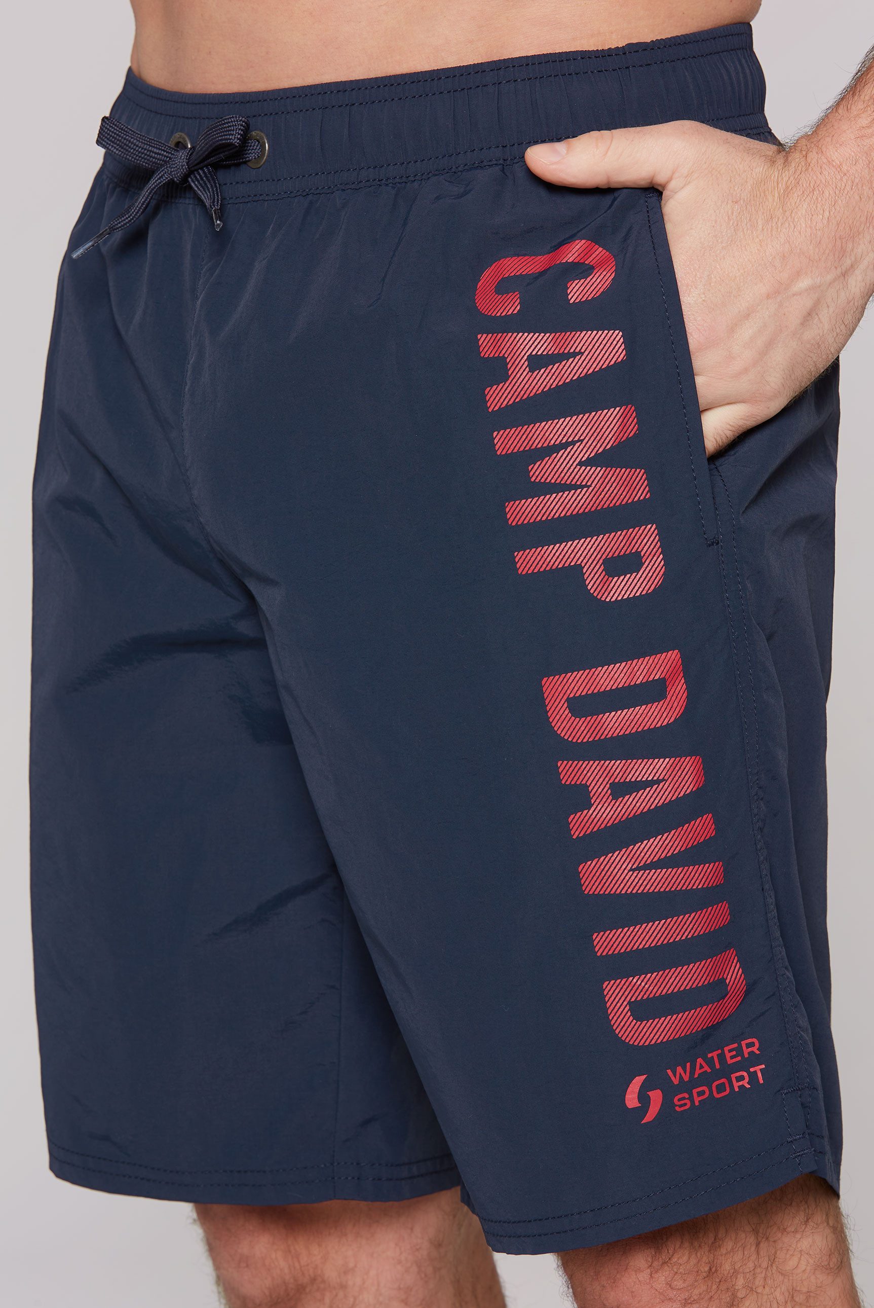 CAMP DAVID Zwemshort met logo-opschrift