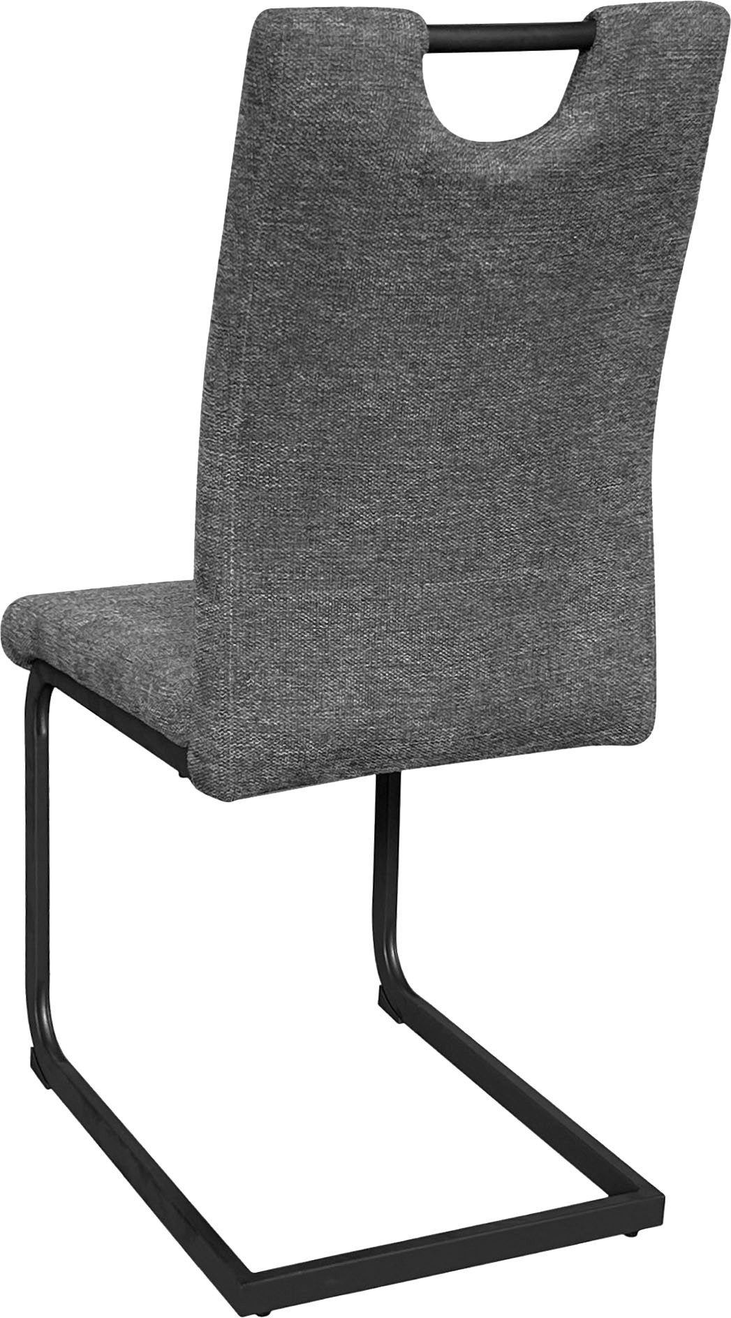 byLIVING Vrijdragende stoel Banff (2-stuks set) met handgreep, frame van zwart metaal, keukenstoel, diverse bekledingen (set)