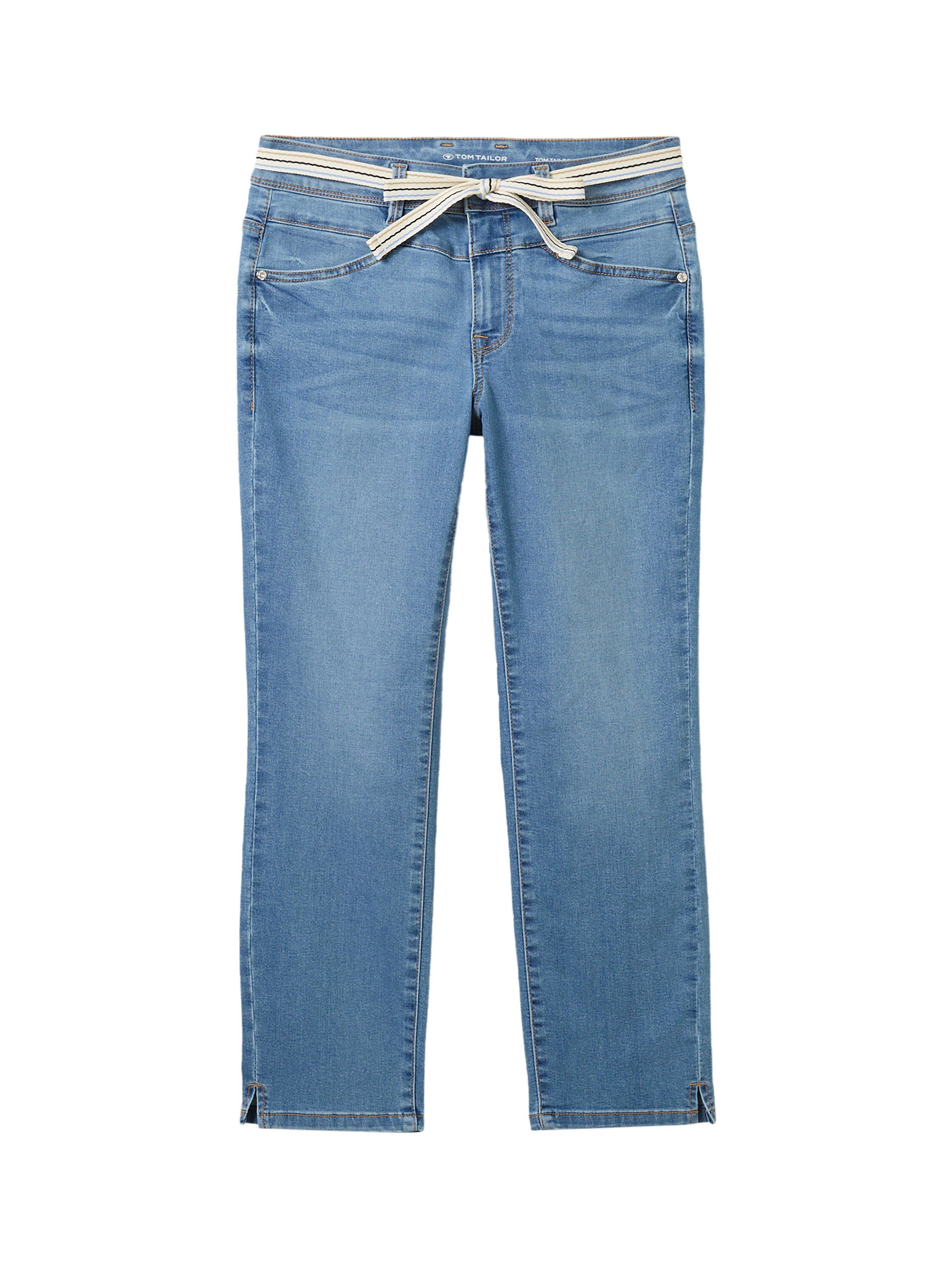 Tom Tailor Slim fit jeans ALEXA in 7 8 lengte en met bindband