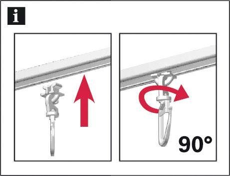 GARDINIA Gordijngeleider Draaiglijder voor 6 mm rail met plooihaken (20 stuks)