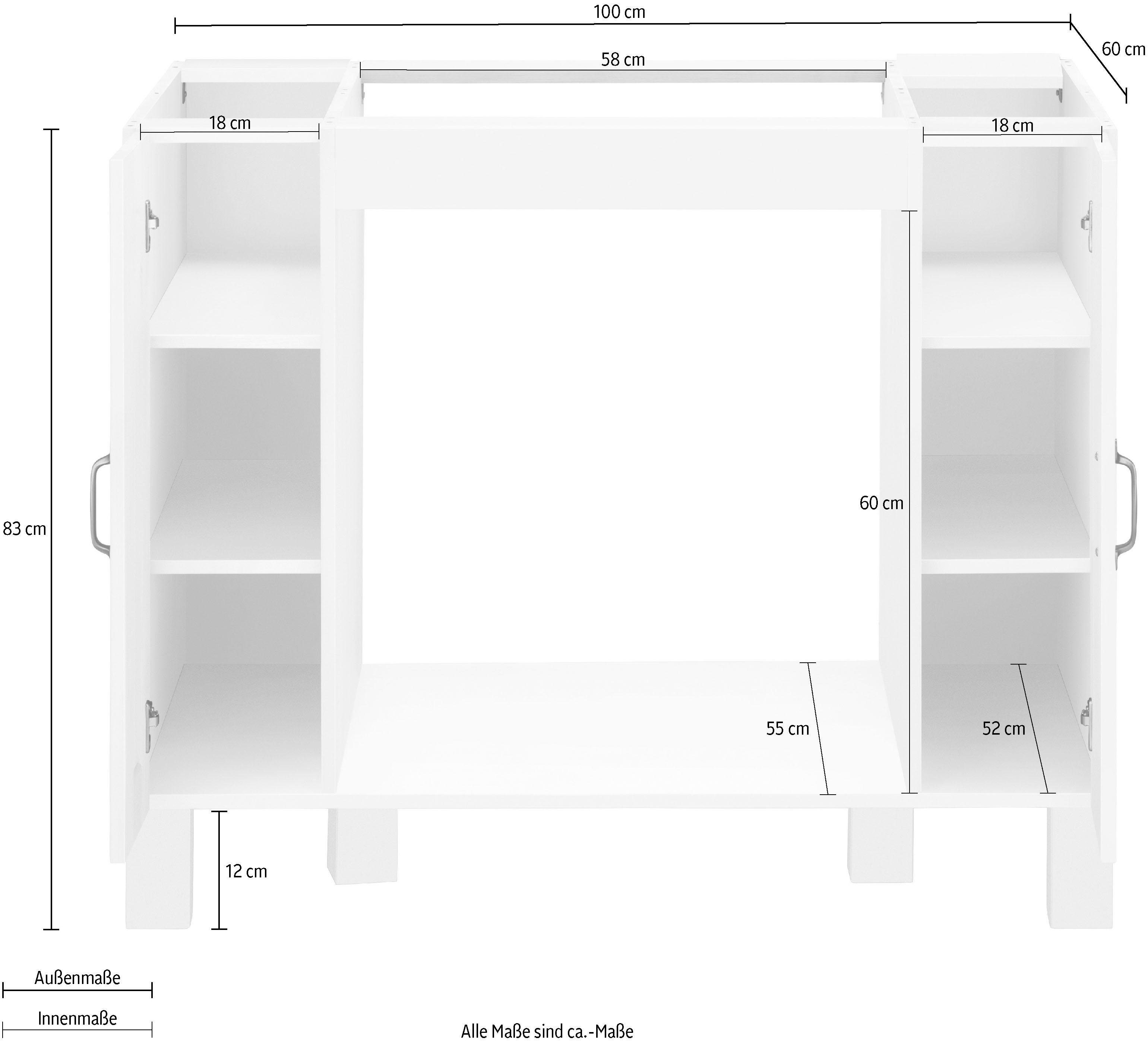 Home affaire Ombouwkast voor oven Alby Breedte 100 cm, 2 vakken