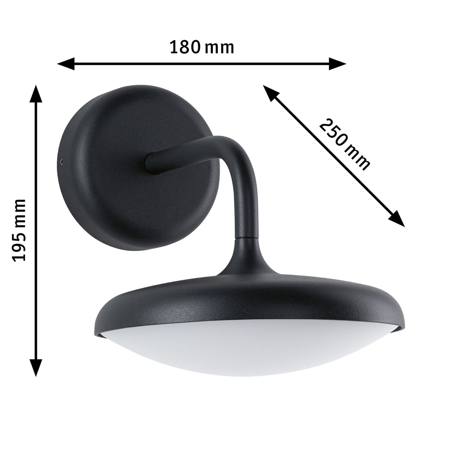 Paulmann Led-bolderlamp Nostro IP44 rond 180x250mm 3000K 10W 900lm 230V Antraciet Aluminium (1 stuk)