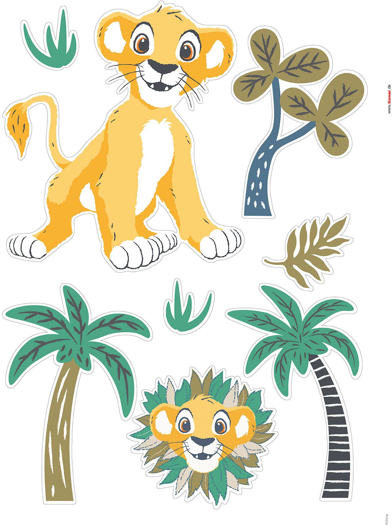 Komar Wandfolie Lion King Faraway Oasis - afm. 50 x 70 cm (19-delig)