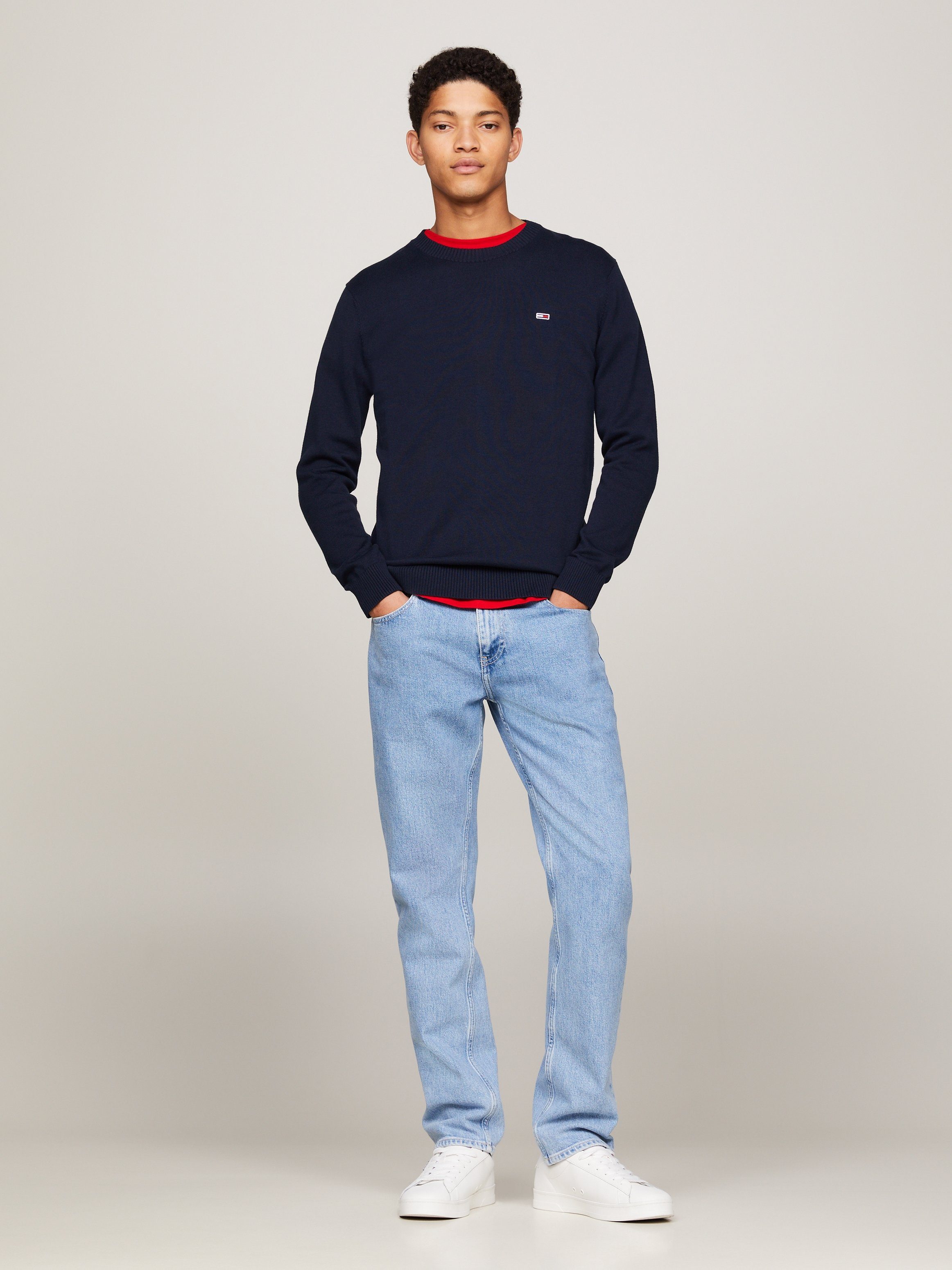 TOMMY JEANS Trui met ronde hals TJM SLIM ESSENTIAL LIGHT SWEATER