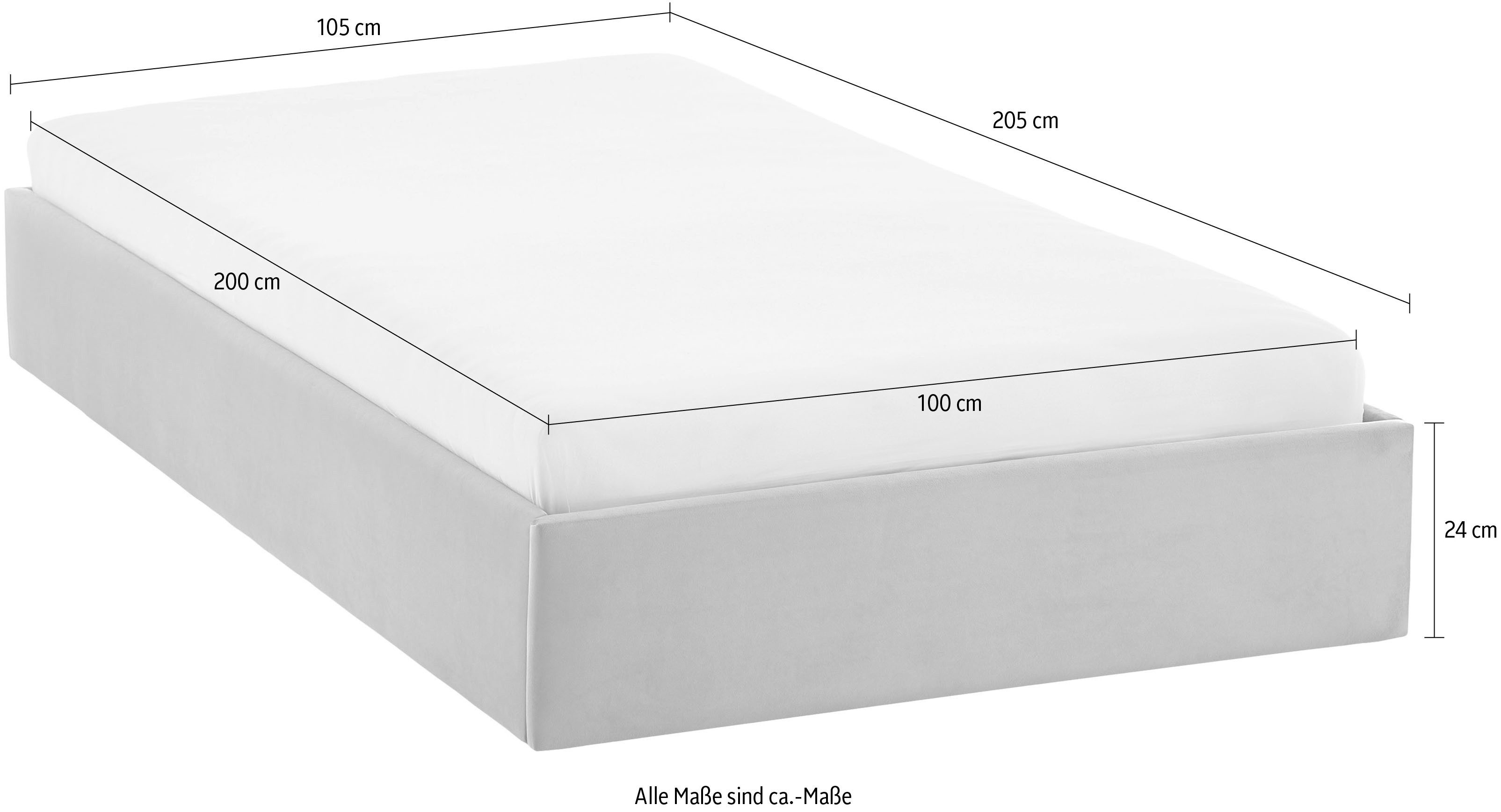 Westfalia Polsterbetten Gestoffeerd bed OSAKA ook verkrijgbaar zonder matras of in h2, h3 en h4