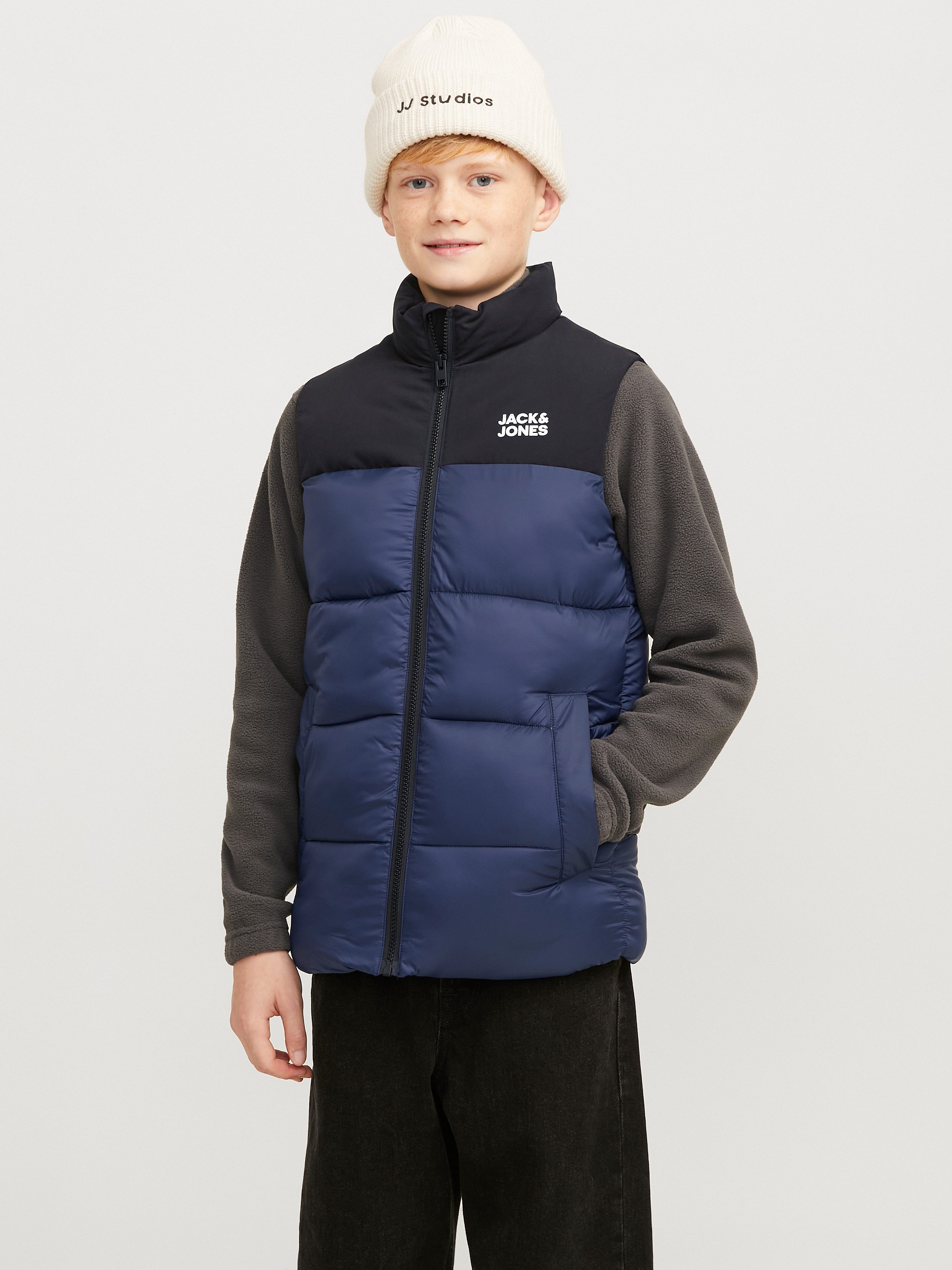 Jack & Jones Junior Korte bodywarmer JJETOBY BODYWARMER COLLAR