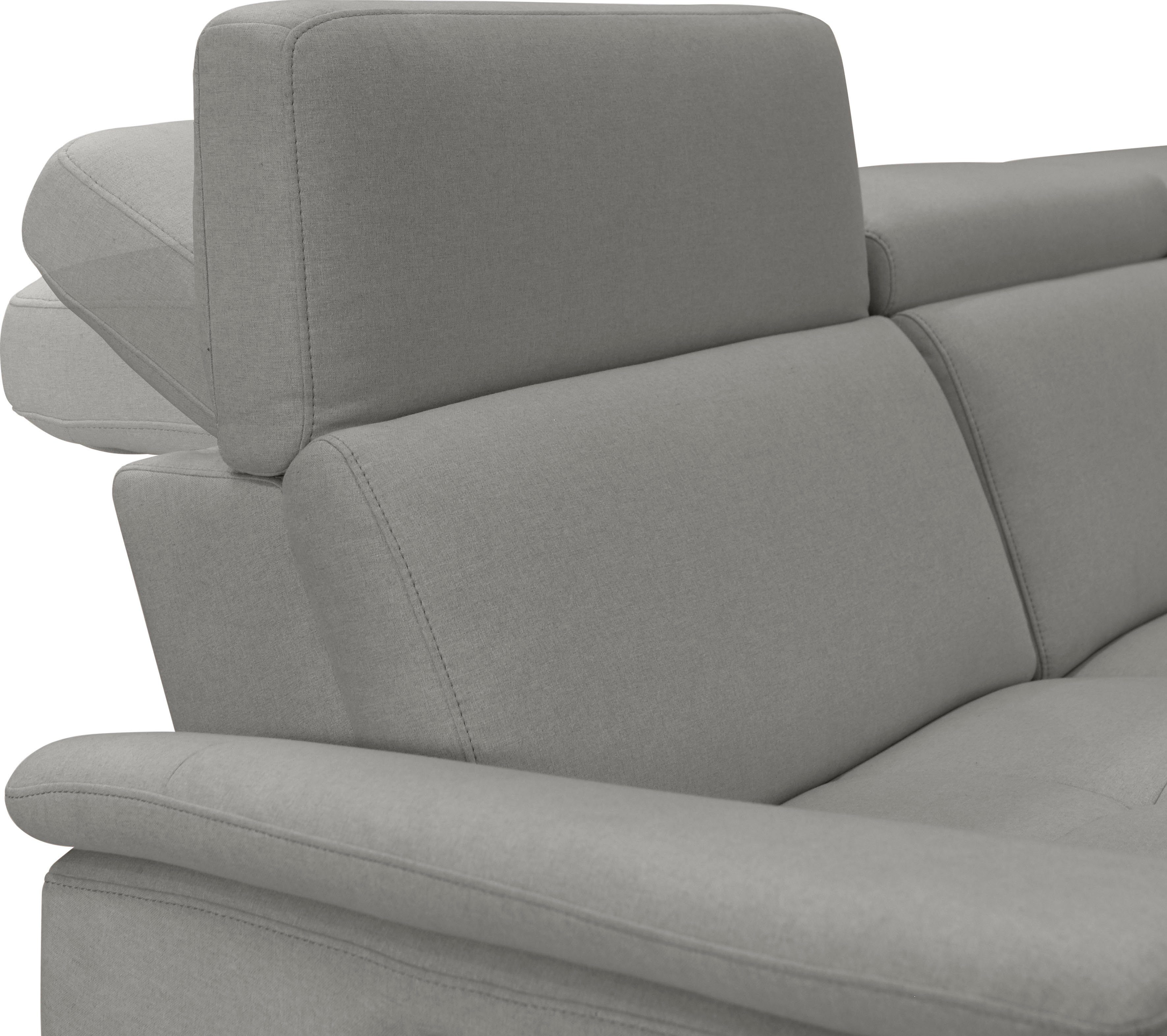 Places of Style Hoekbank Pareli, L-model, 259 cm, met récamier, echt leer, imitatieleer, weefstof