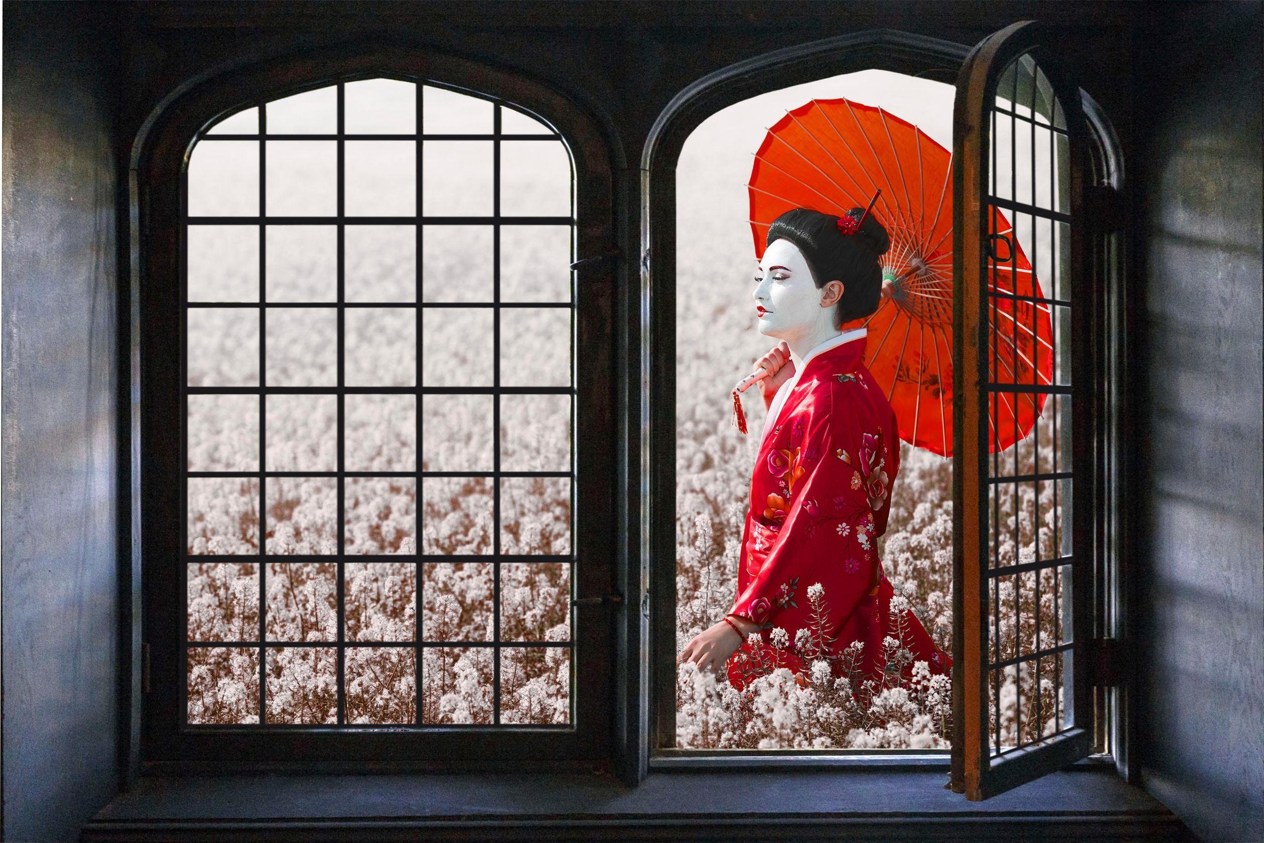 queence Wandfolie Touch of China Muursticker, muurdecoratie, zelfklevend, 3D, raam