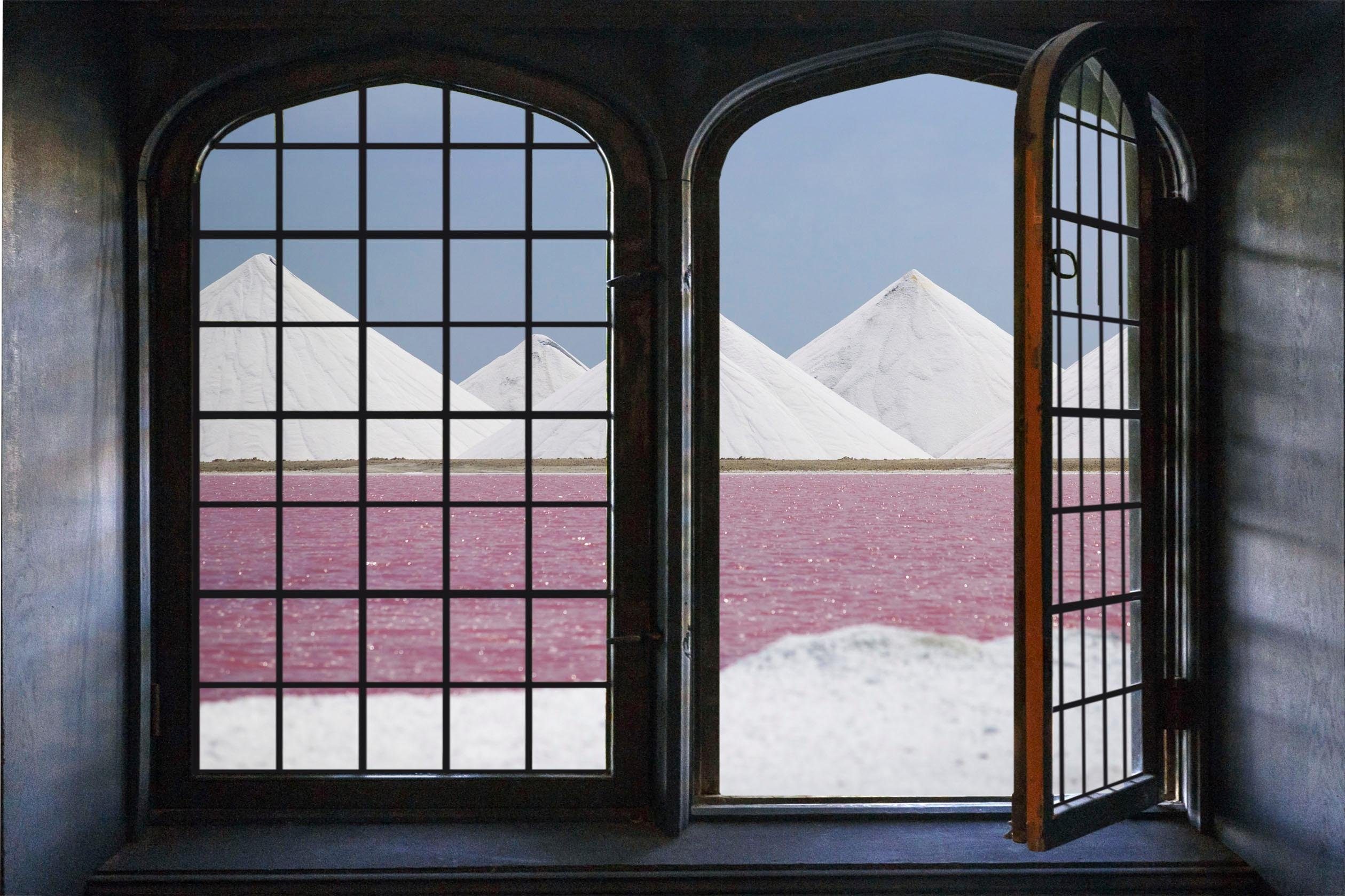 queence Wandfolie Droom in roze Muursticker, muurdecoratie, zelfklevend, 3D, raam