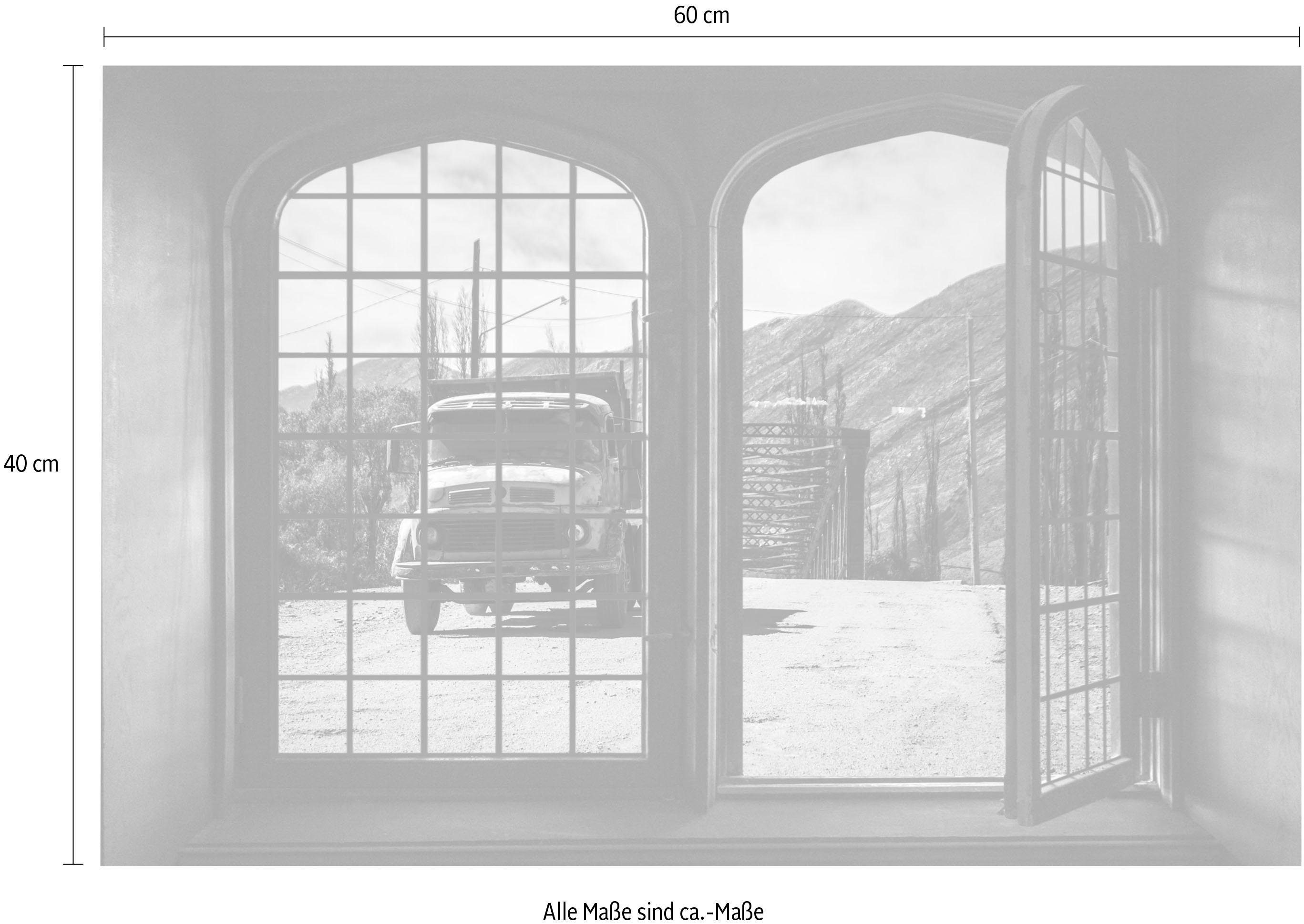 queence Wandfolie LKW Muursticker, muurdecoratie, zelfklevend, 3D, raam