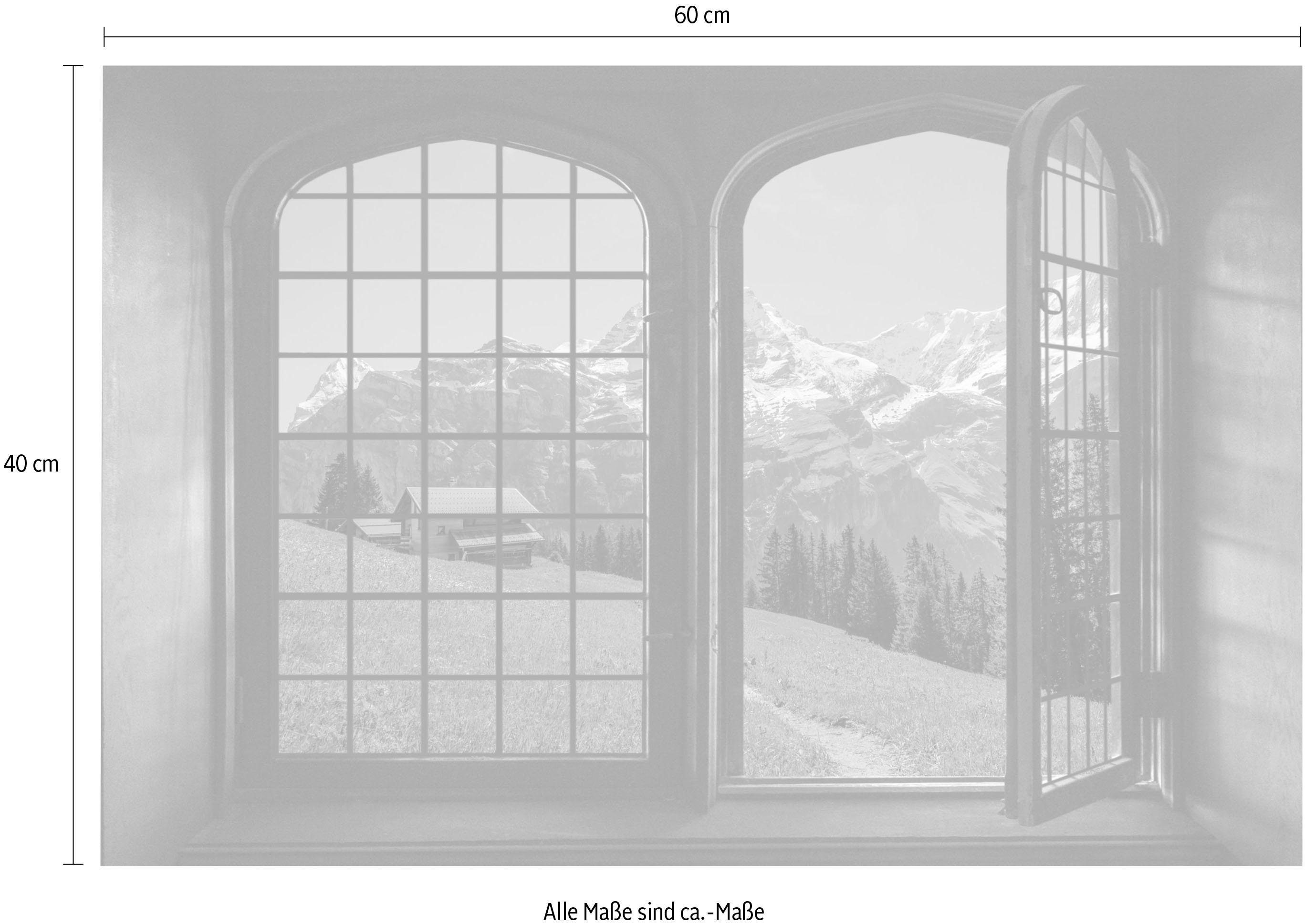 queence Wandfolie Zuid-Tirol Muursticker, muurdecoratie, zelfklevend, 3D, raam