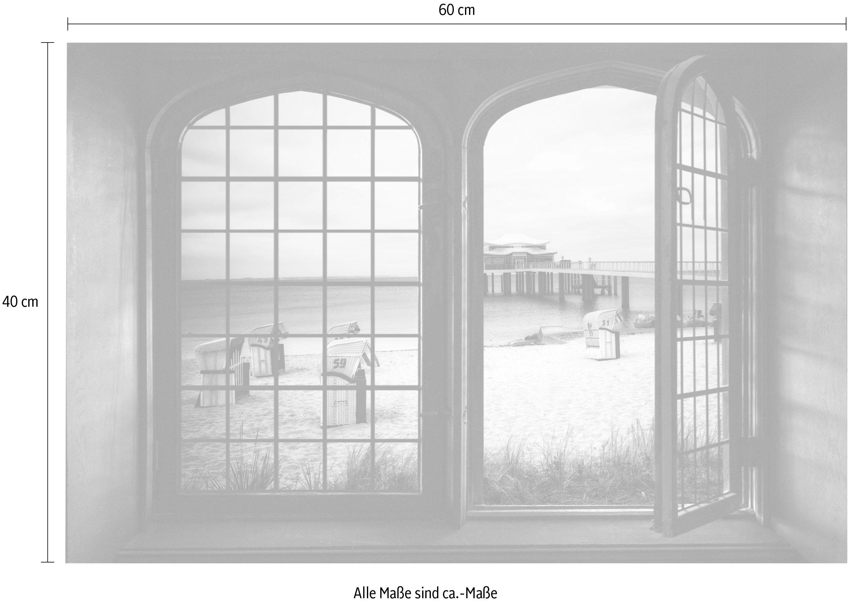 queence Wandfolie Noordzee Muursticker, muurdecoratie, zelfklevend, 3D, raam
