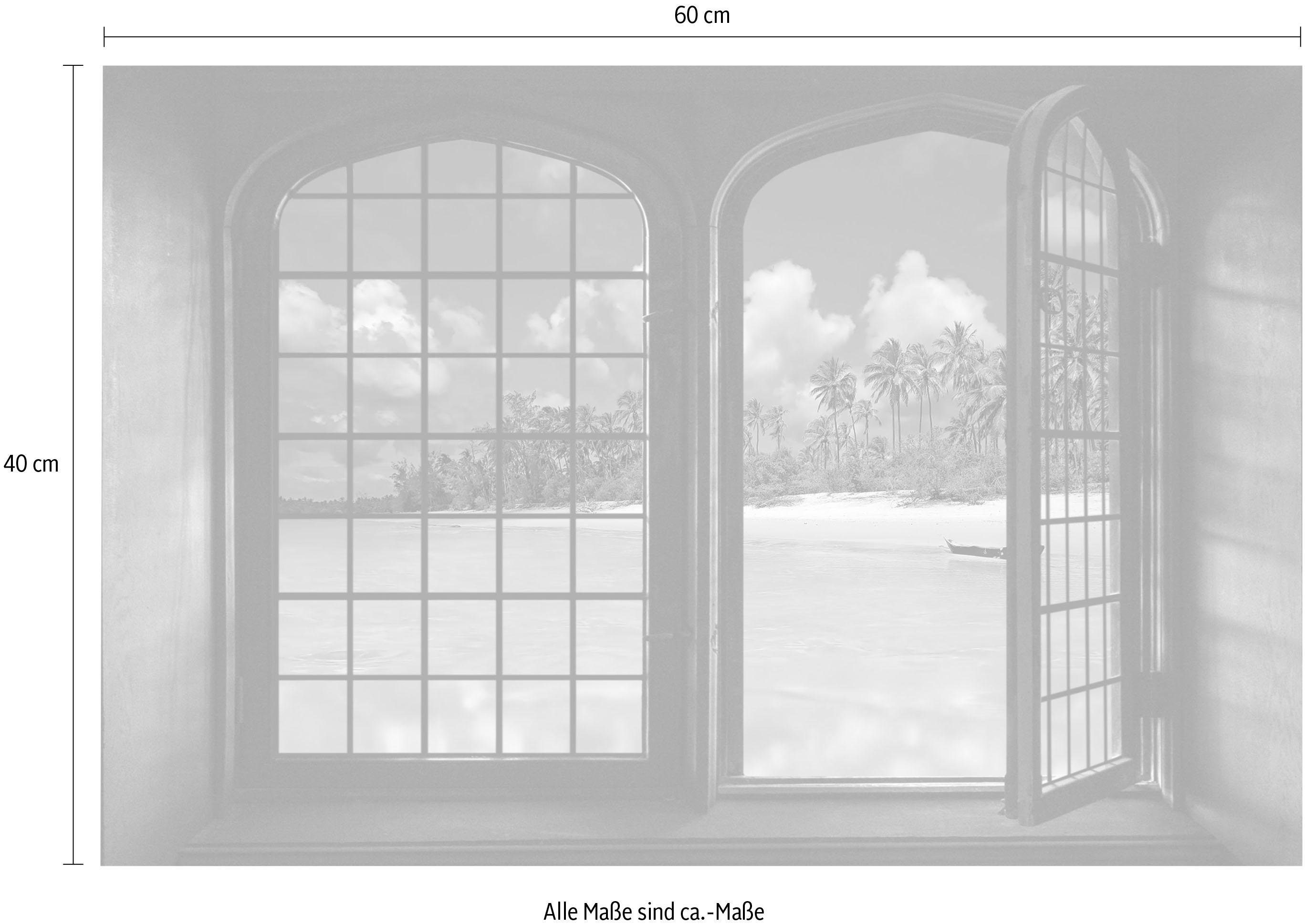 queence Wandfolie Stille oceaan Muursticker, muurdecoratie, zelfklevend, 3D, raam