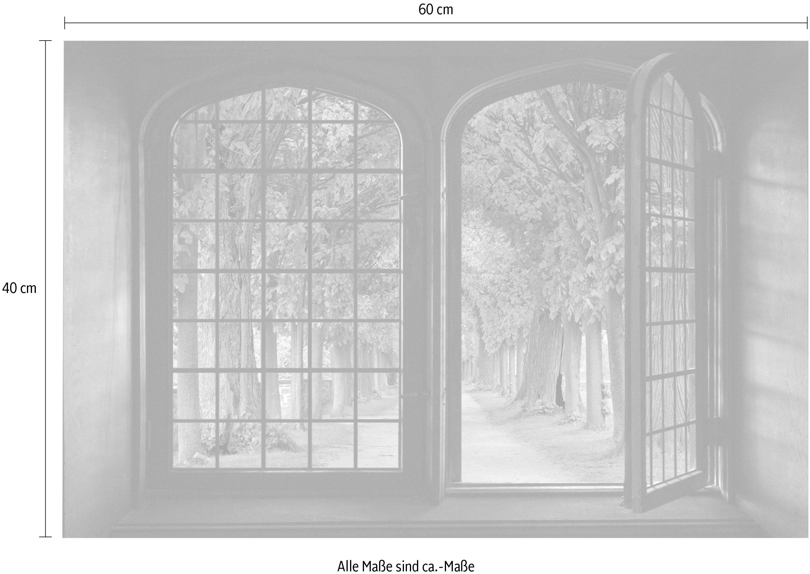 queence Wandfolie Allee Muursticker, muurdecoratie, zelfklevend, 3D, raam