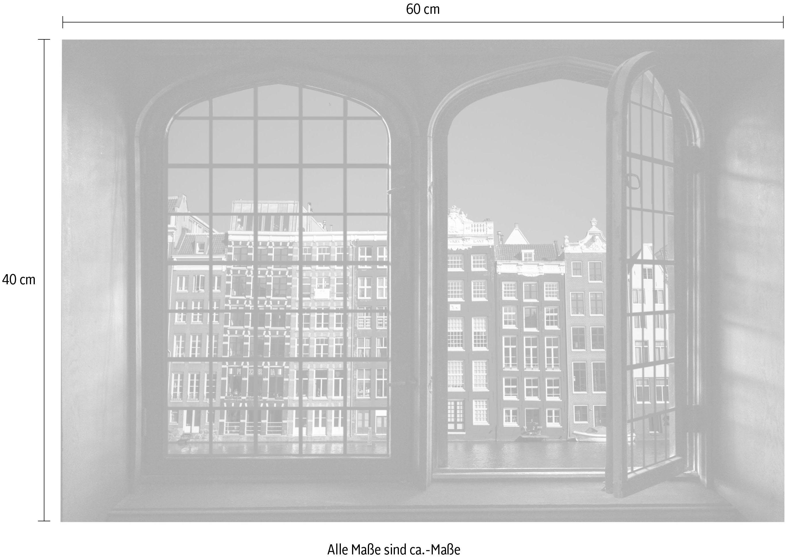 queence Wandfolie Huis voorkant Muursticker, muurdecoratie, zelfklevend, 3D, raam