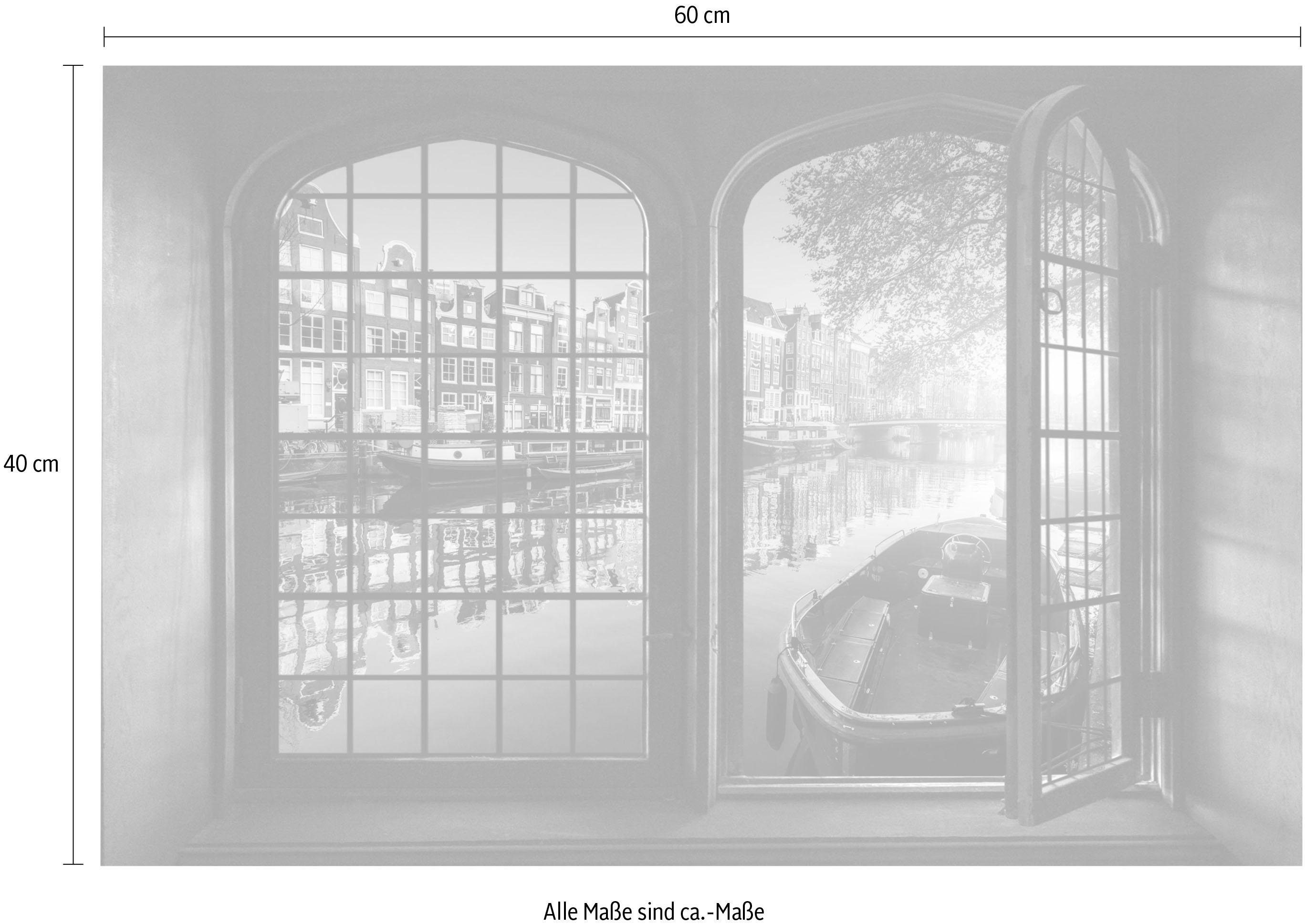 queence Wandfolie Amsterdam Muursticker, muurdecoratie, zelfklevend, 3D, raam