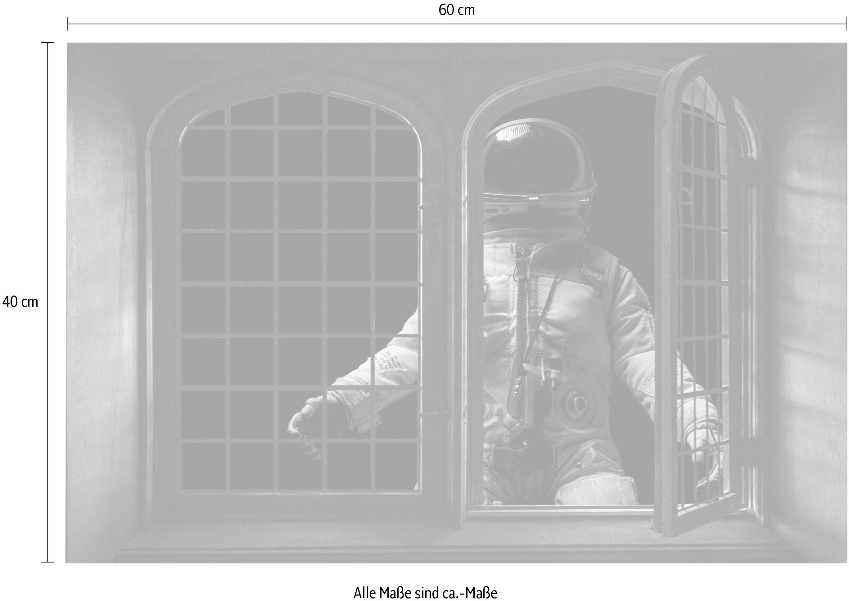 queence Wandfolie Astronaut Muursticker, muurdecoratie, zelfklevend, 3D, raam
