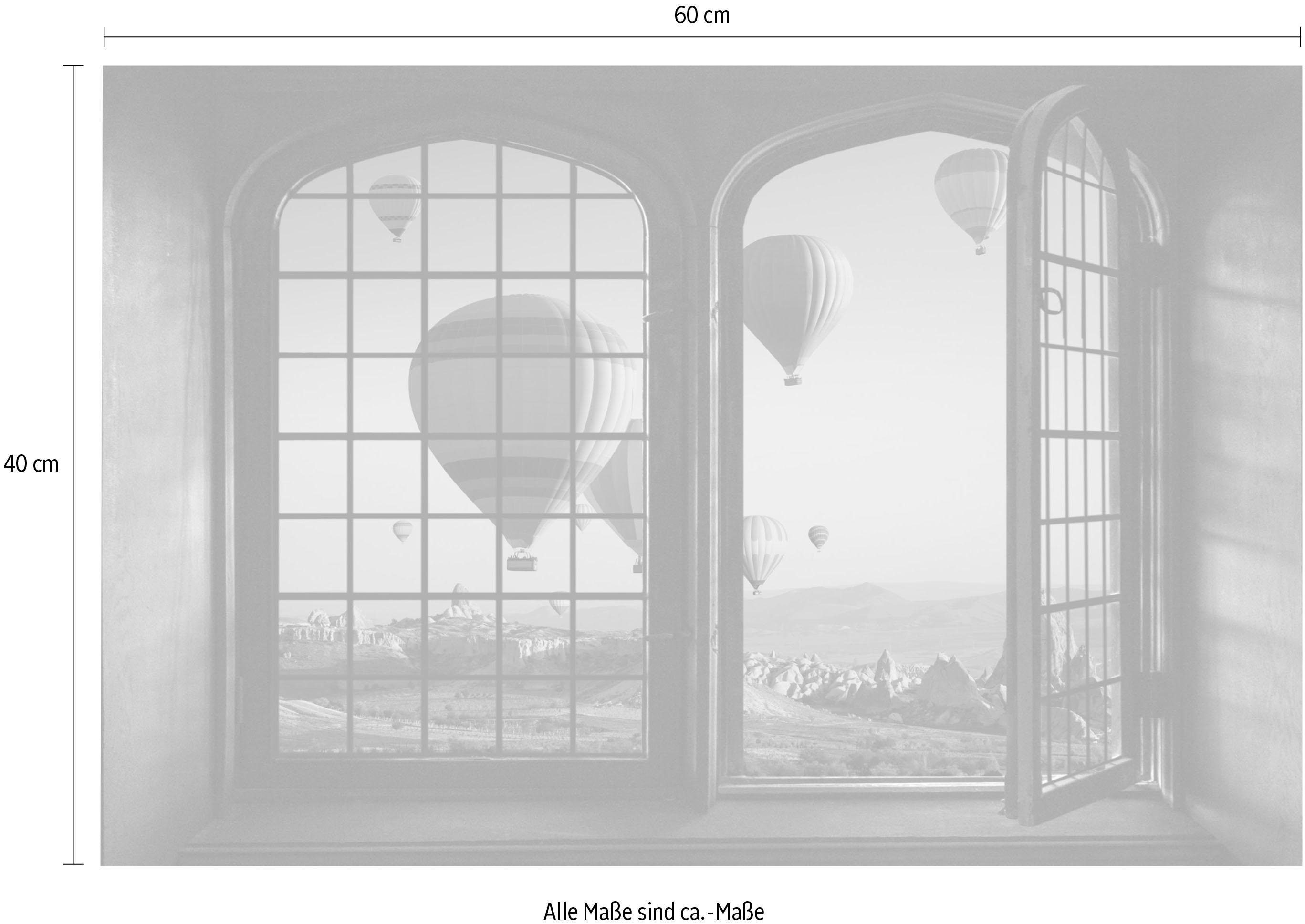 queence Wandfolie Ballonvaart Muursticker, muurdecoratie, zelfklevend, 3D, raam