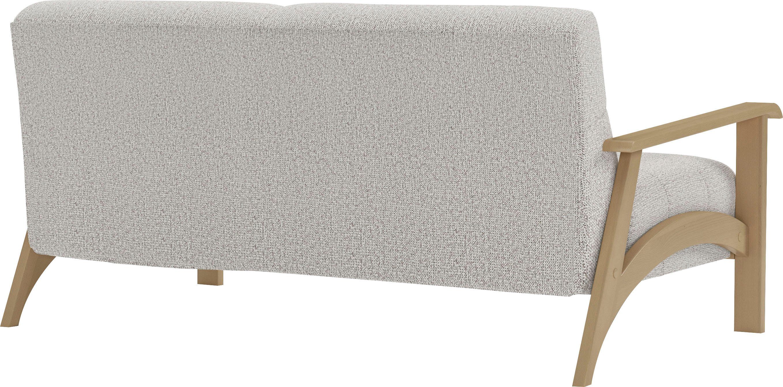 sit&more 2,5-zitsbank Billund Armleuningen van natuurlijk beukenhout, verschillende bekledingen en kleuren