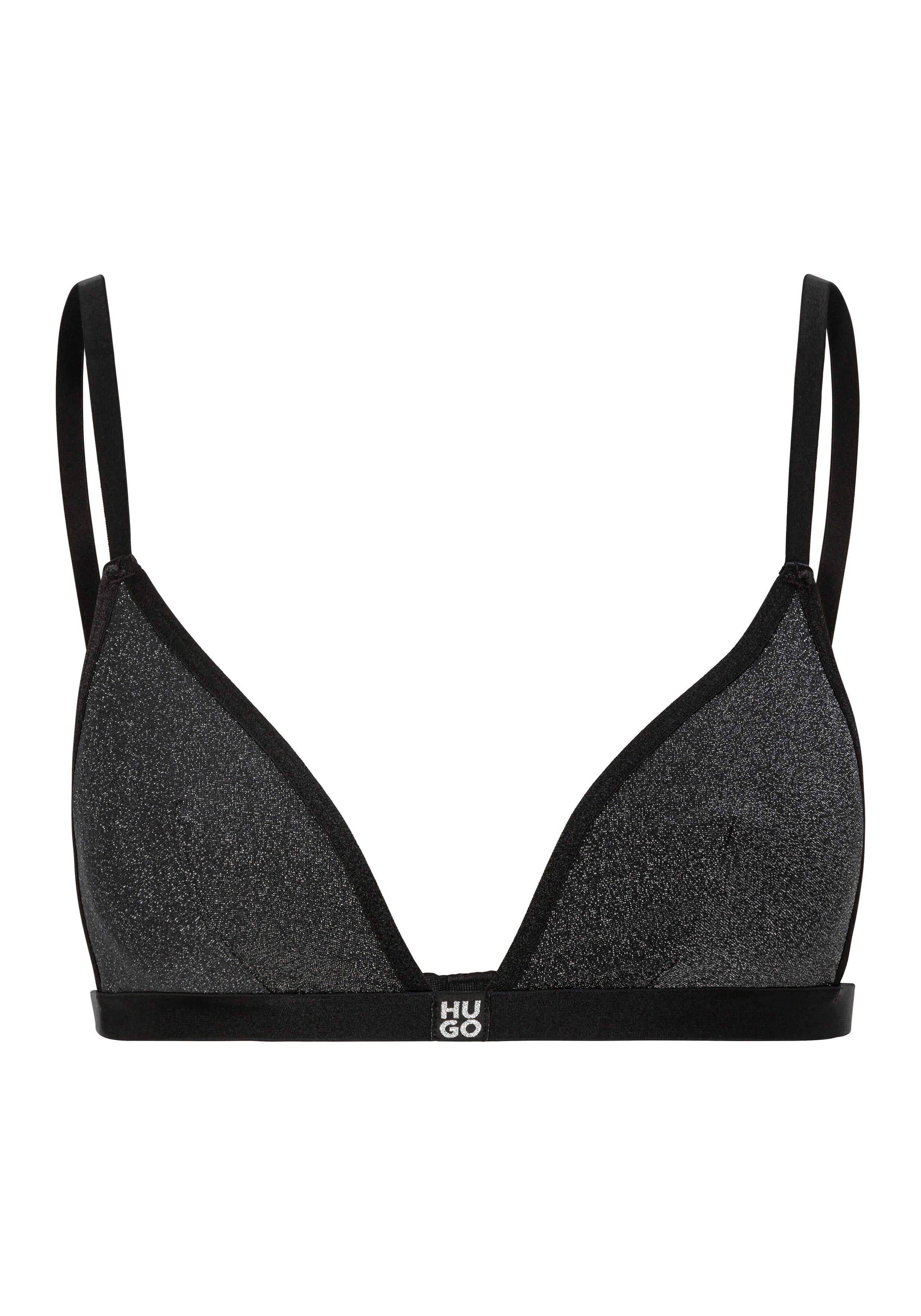 HUGO underwear Triangel-bh LUREX 102657 met hugo opdruk dames bh's maat XL zwart