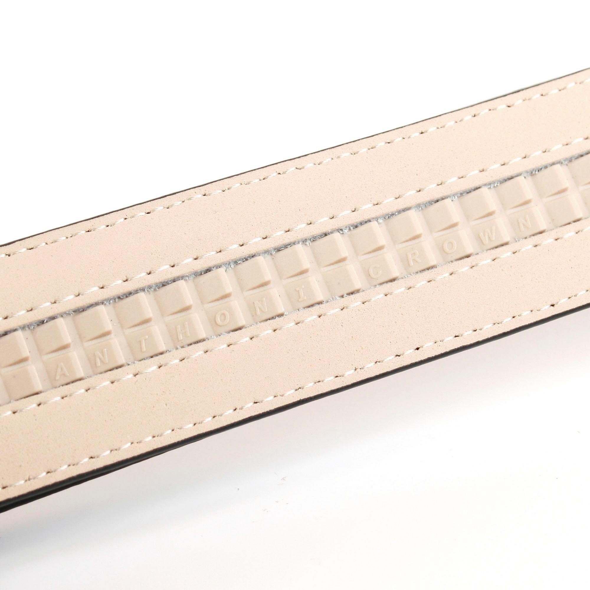 Anthoni Crown Leren riem met ankerlogo, gedeeltelijk overtrokken gesp