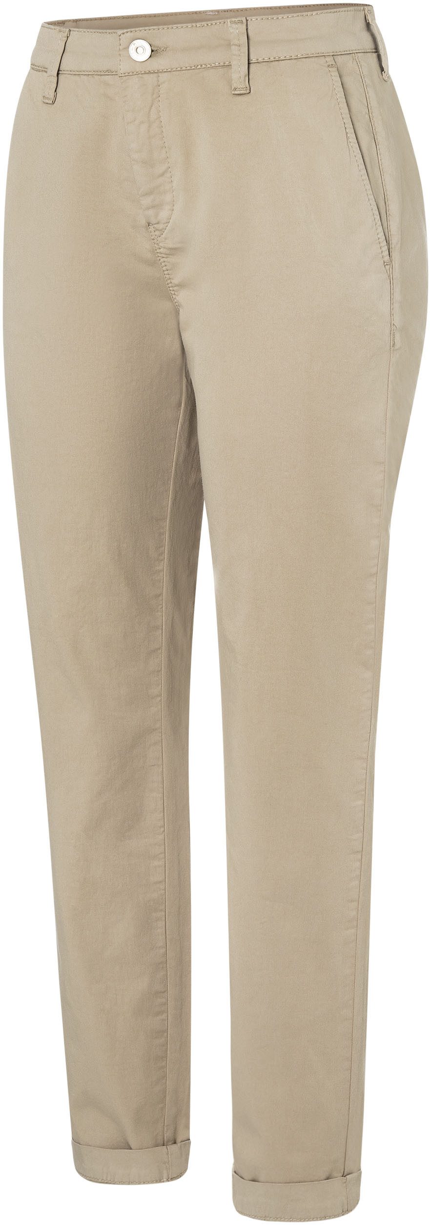 MAC Chino turn up met subtiele glans, elegant en sportief tegelijk