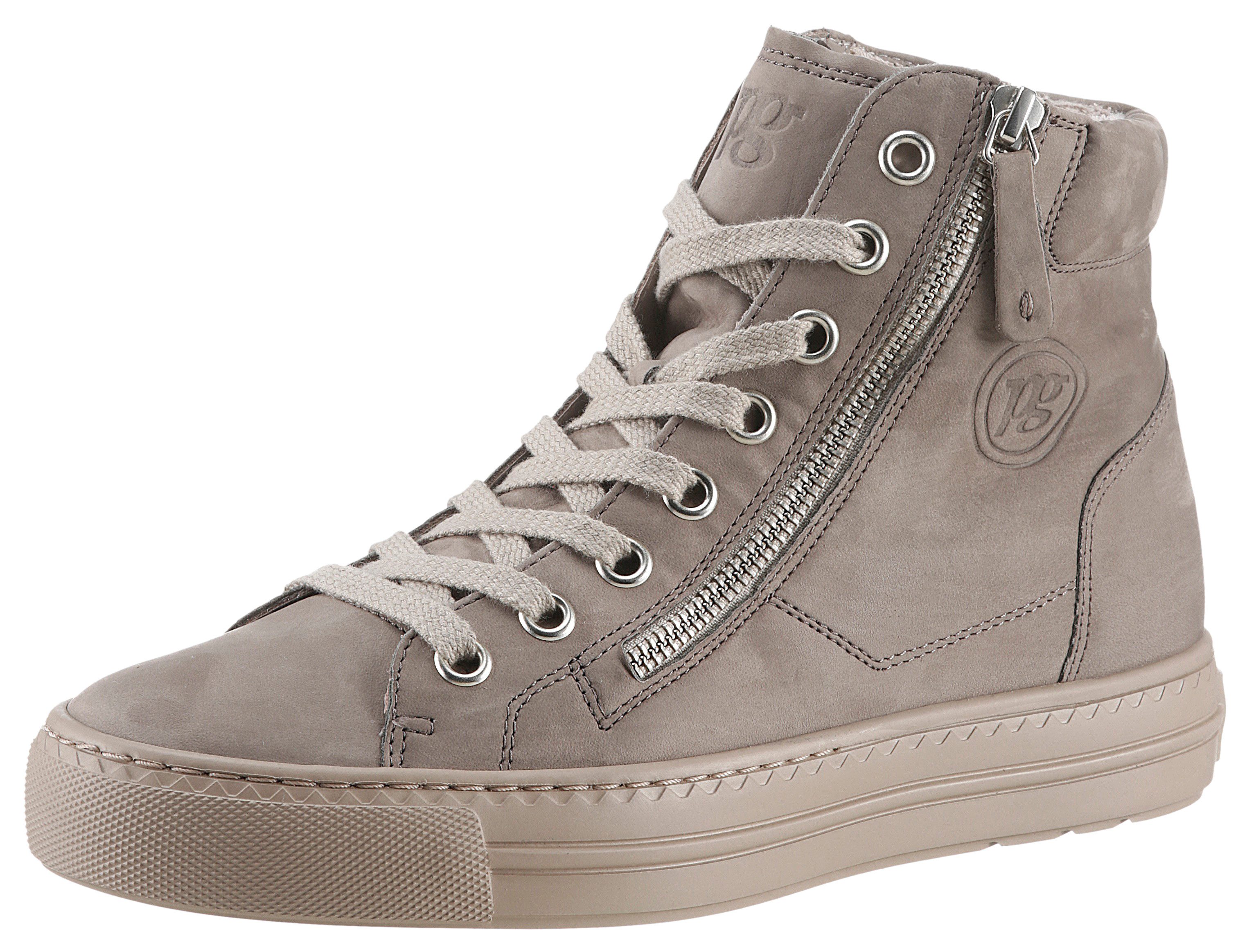 Paul Green Plateausneakers lace-up boots, high top sneaker with practical outer zipper