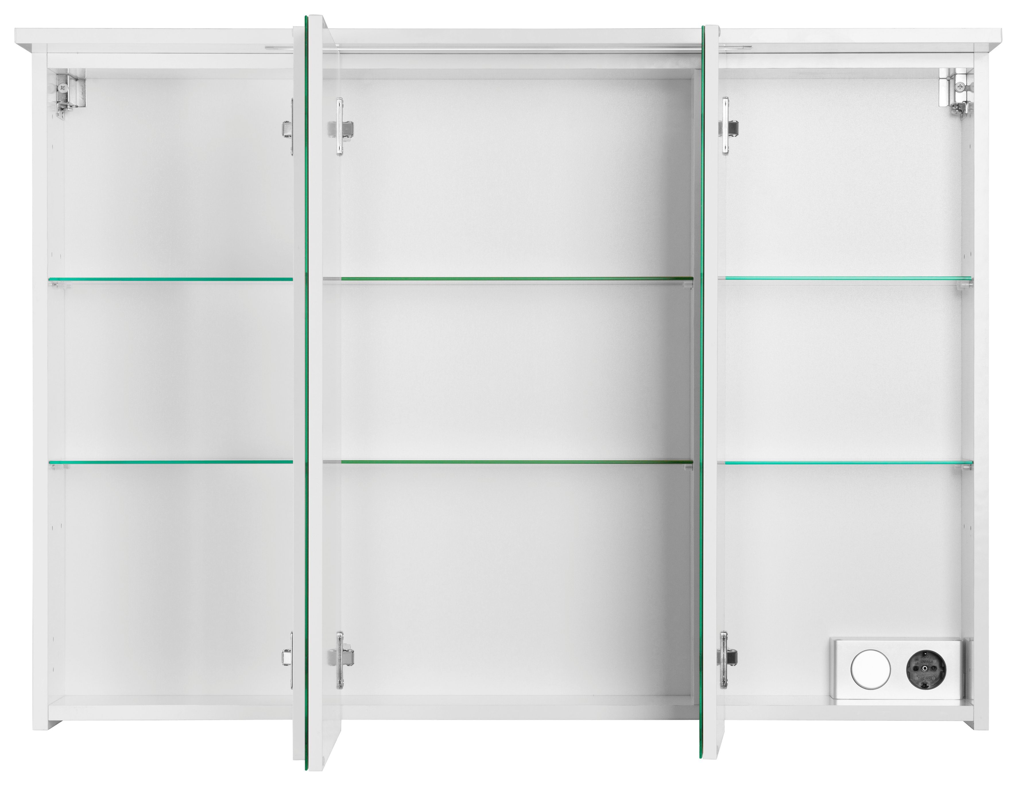 Schildmeyer Spiegelkast Profiel 16 Breedte 100 cm, 3-deurs, ledverlichting, schakelaar-/stekkerdoos