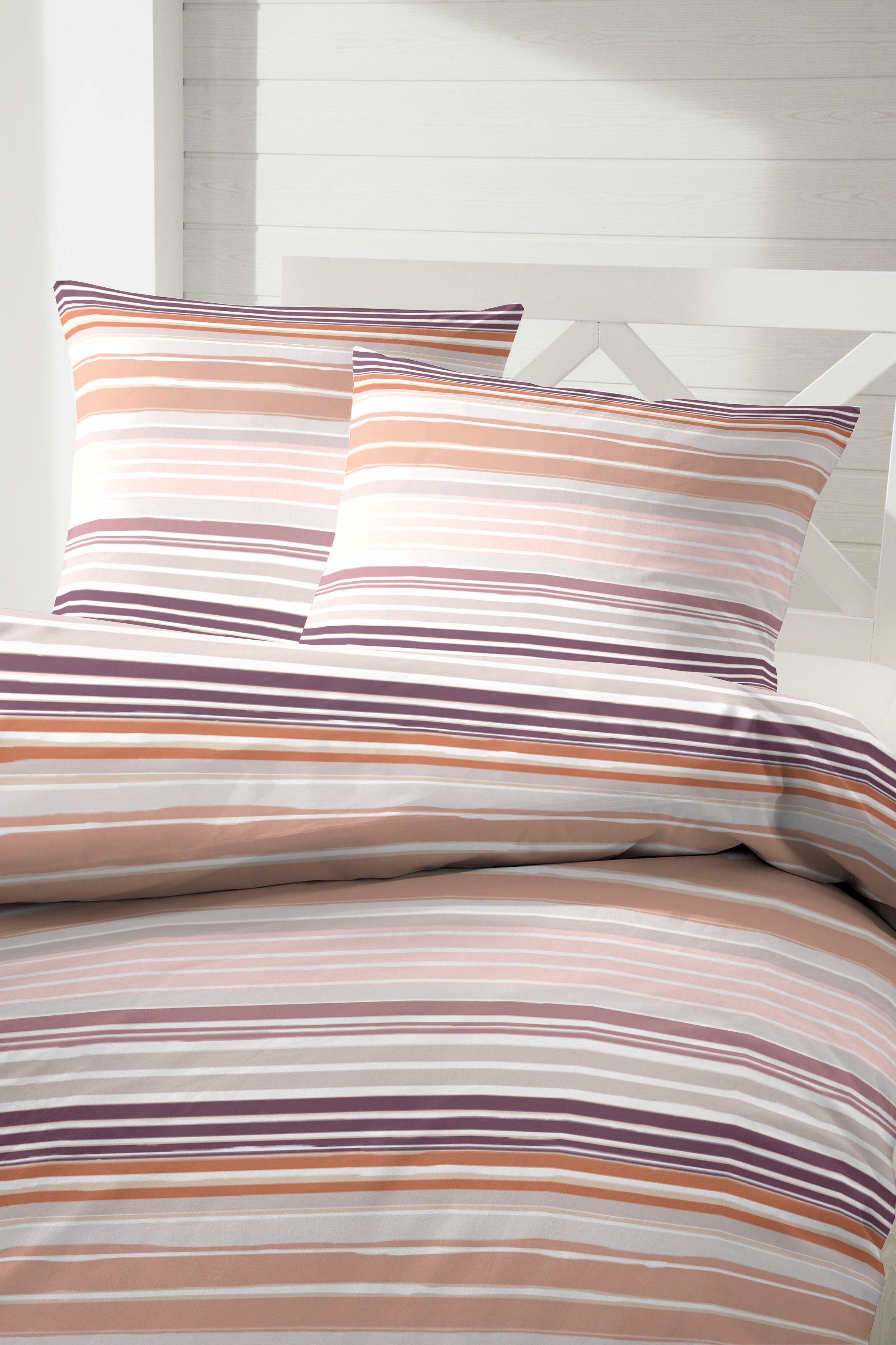 Primera Overtrekset Wavy Stripe met moderne strepen in frisse kleuren (2-delig)
