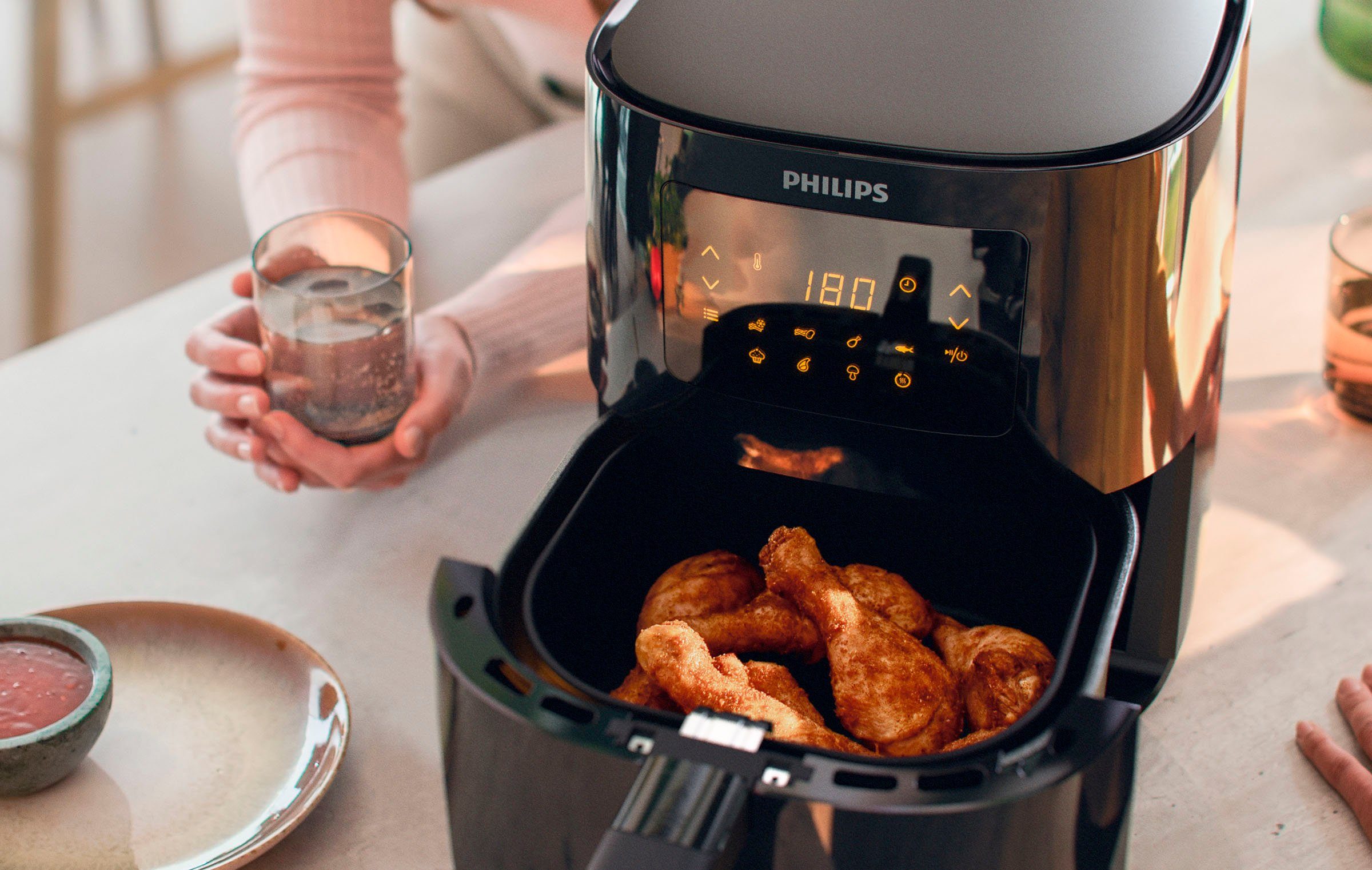 Philips Airfryer L HD9252/90, 4,1 l met 7 instellingen en warmhoudfunctie, digitaal display