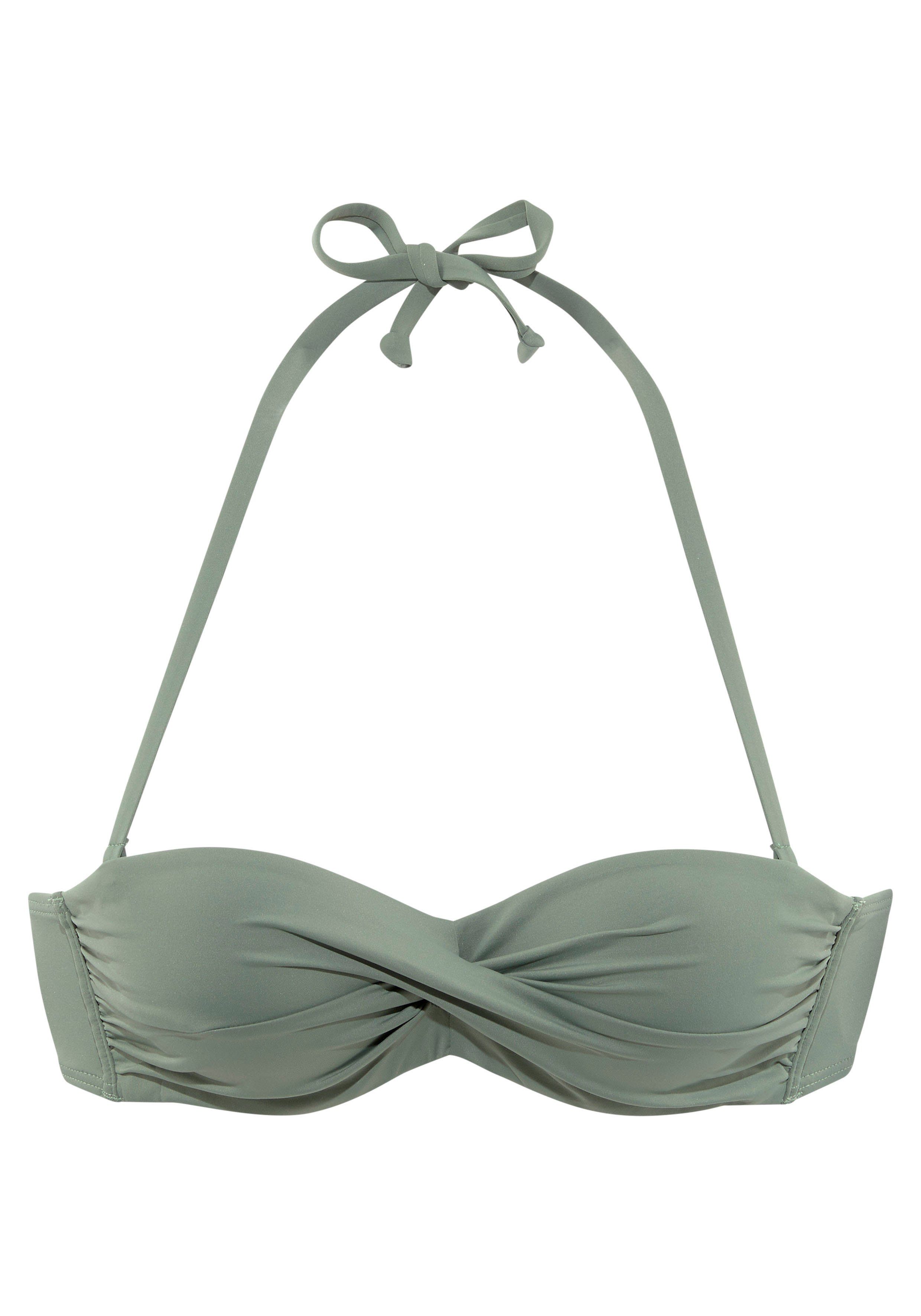 s.Oliver RED LABEL Beachwear Bandeau-bikinitop Spain in effen kleuren met wikkel-look