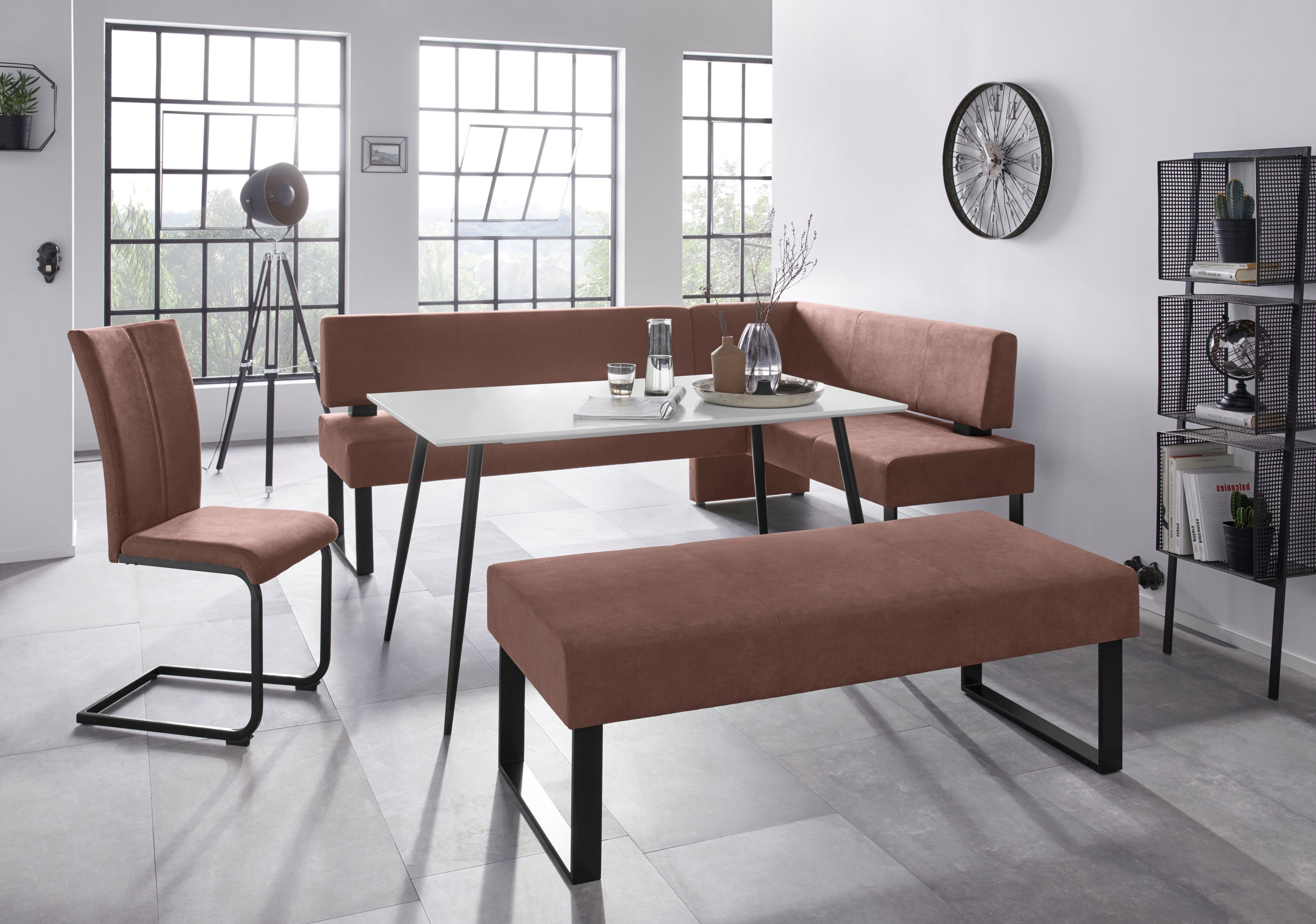 Home affaire Hoekbank Oliver met metalen frame, keukenbank verschillende hoezen cord eetkamerbank ottos choice