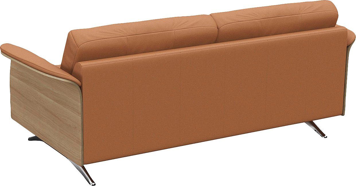 FLEXLUX 2,5-zitsbank Glow sofa, bank Premium zit: koudschuim & vering, armleuning van geolied eiken, voet van aluminium