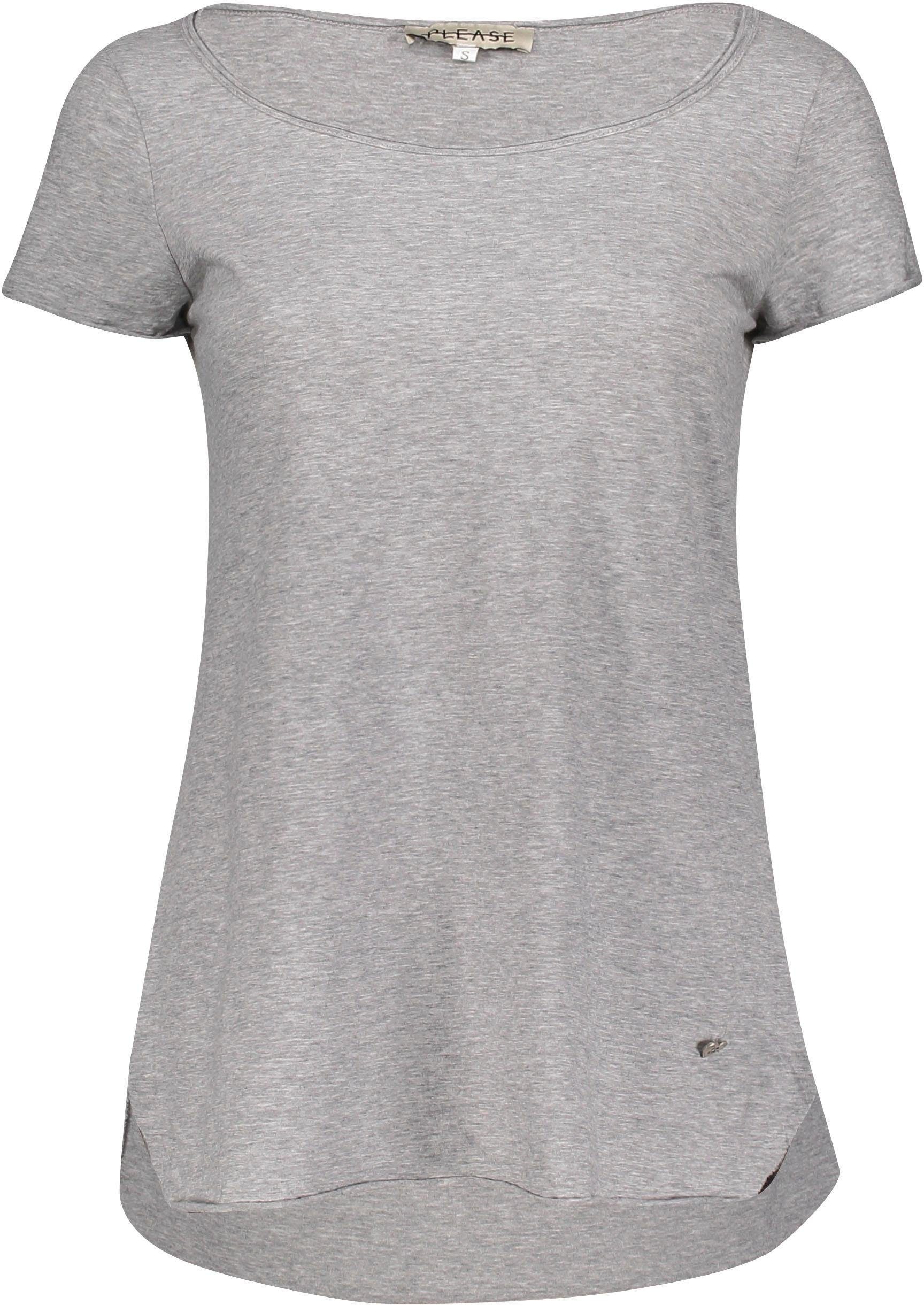 Please Jeans T-shirt M00A met metalen please-merkje en iets aangeknipte zoomrandjes