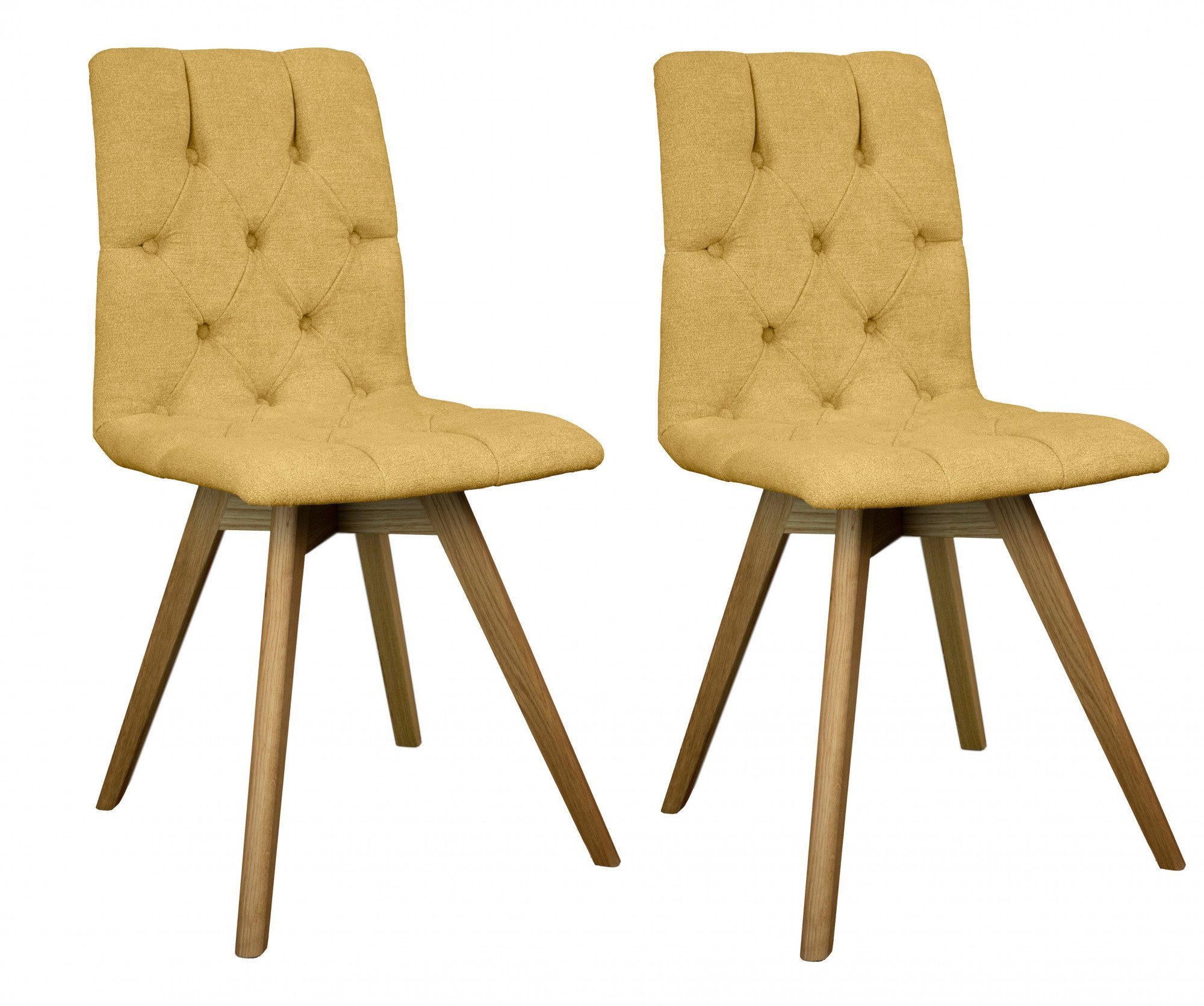 andas Eetkamerstoel Rania (set, 2 stuks) 4 poot stoelen geel