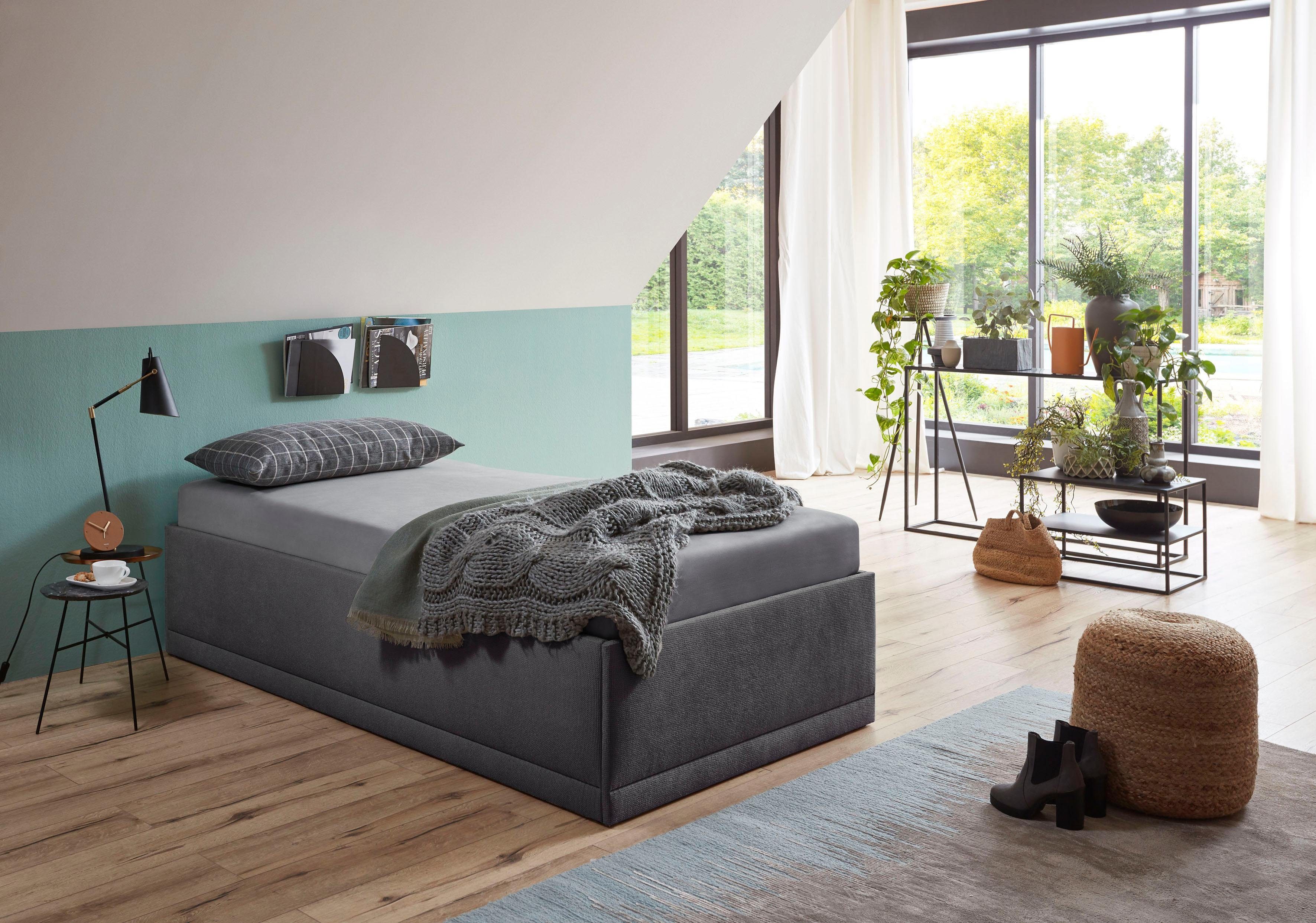 Westfalia Polsterbetten Gestoffeerd bed Texel Comforthoogte met sierkussen, bedkist bij uitvoering met matras