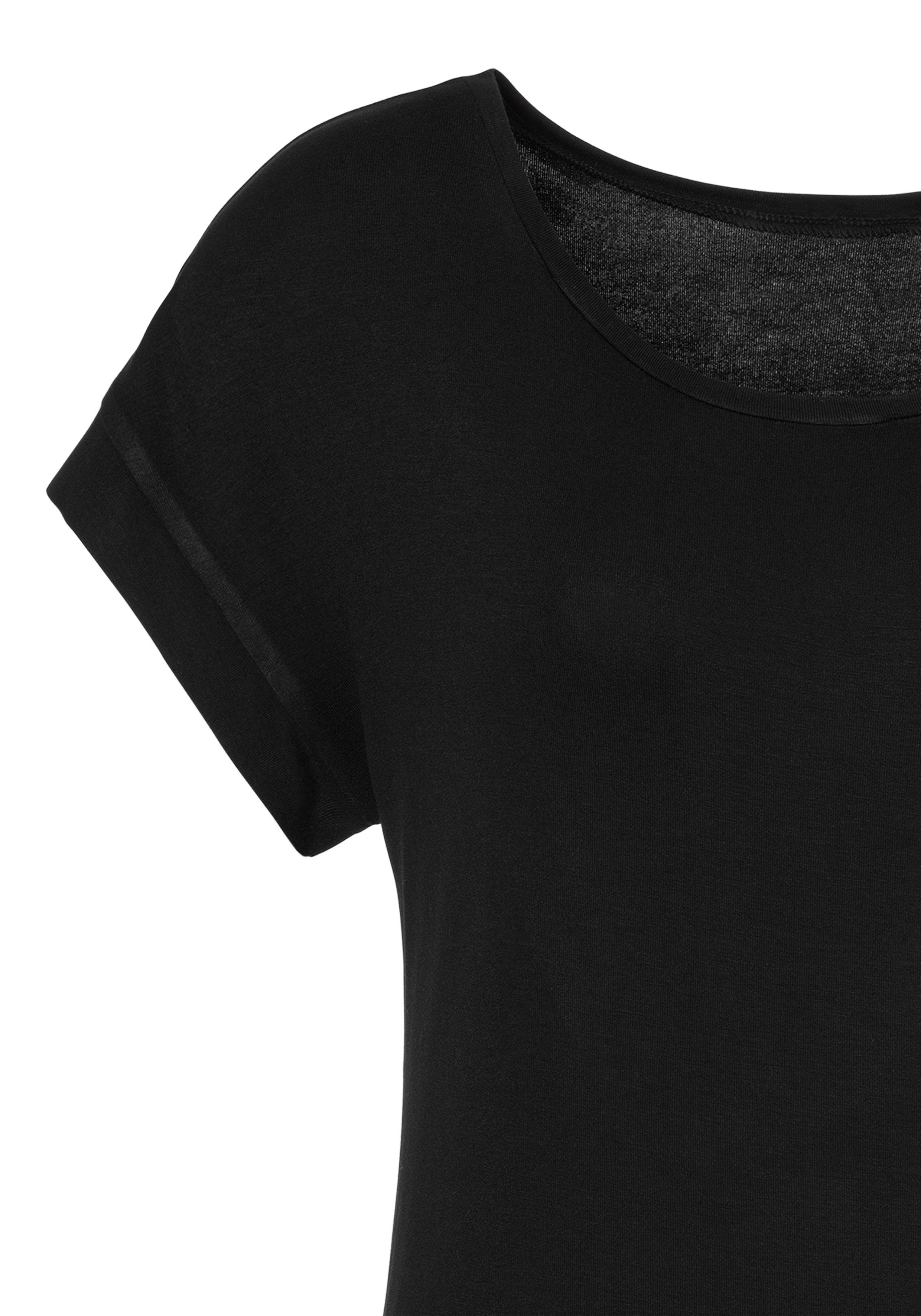 Vivance Shirt met korte mouwen Met elastiek in de band van zachte viscose-stretch