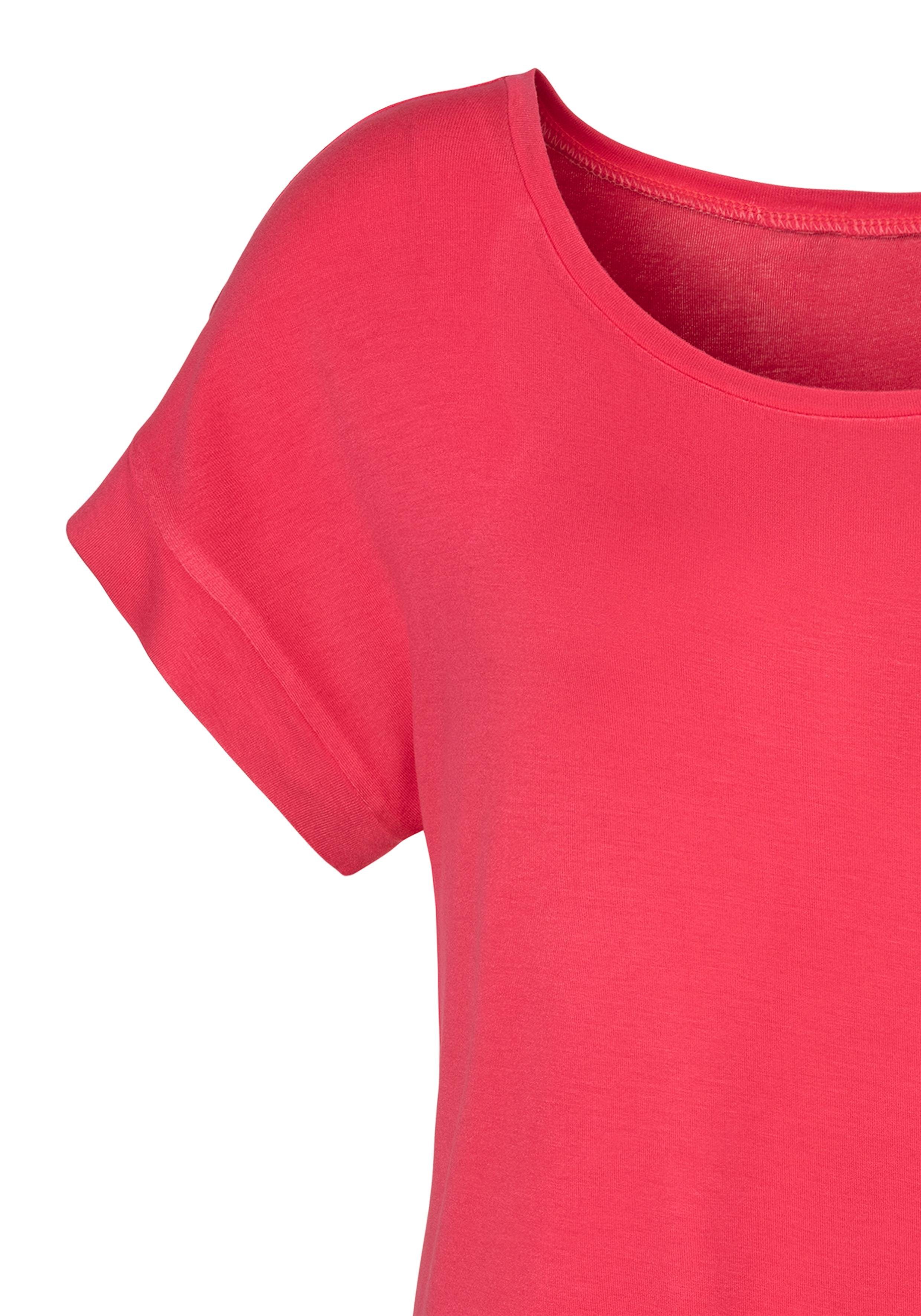 Vivance Shirt met korte mouwen Met elastiek in de band van zachte viscose-stretch