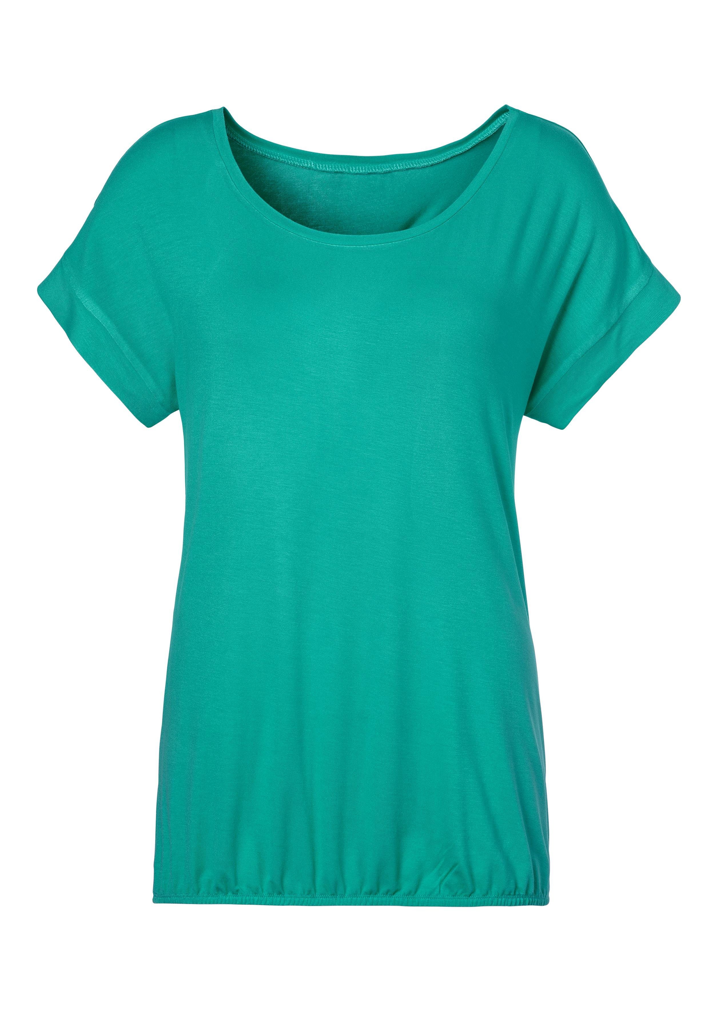 Vivance Shirt met korte mouwen Met elastiek in de band van zachte viscose-stretch