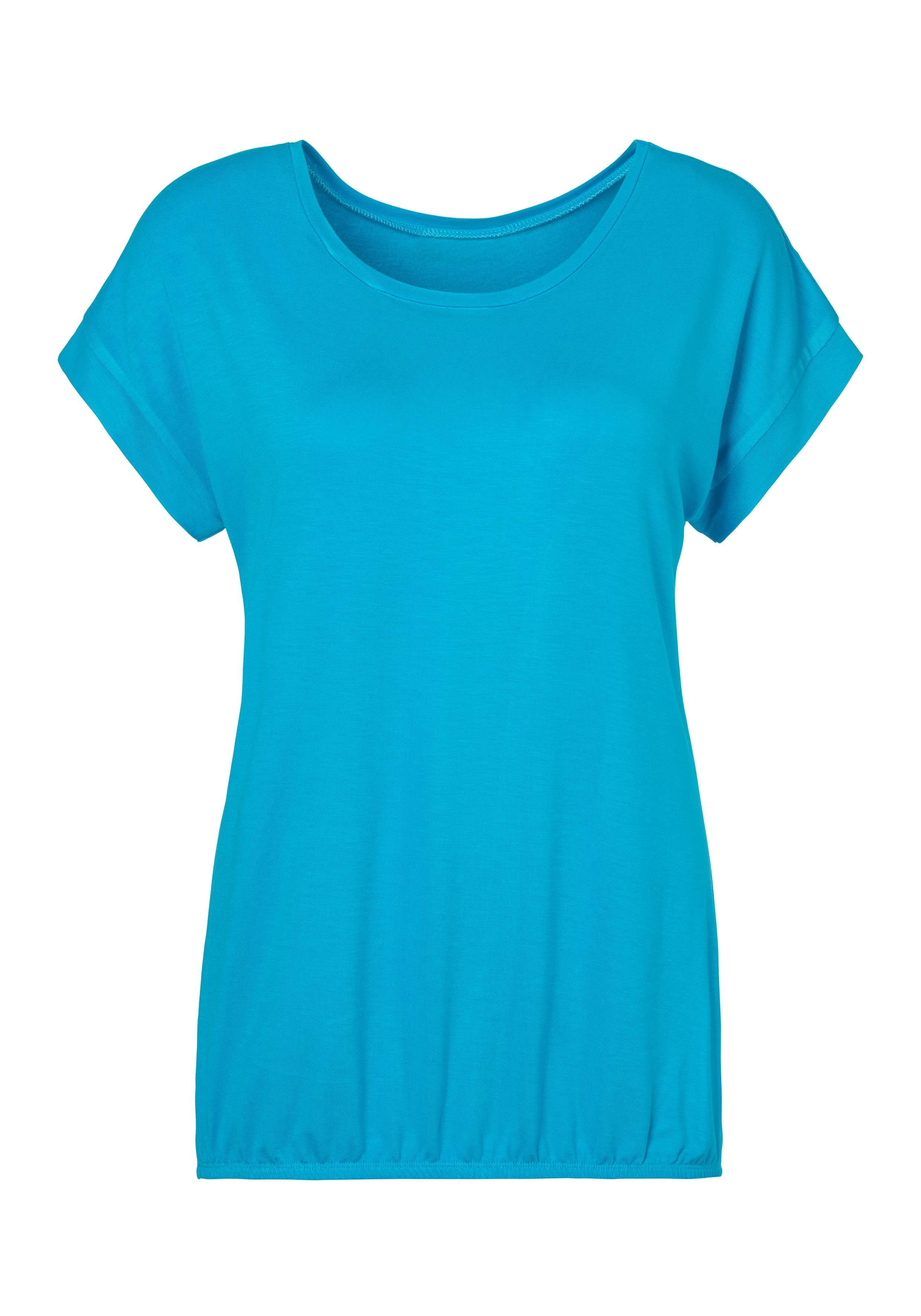 Vivance Shirt met korte mouwen Met elastiek in de band van zachte viscose-stretch