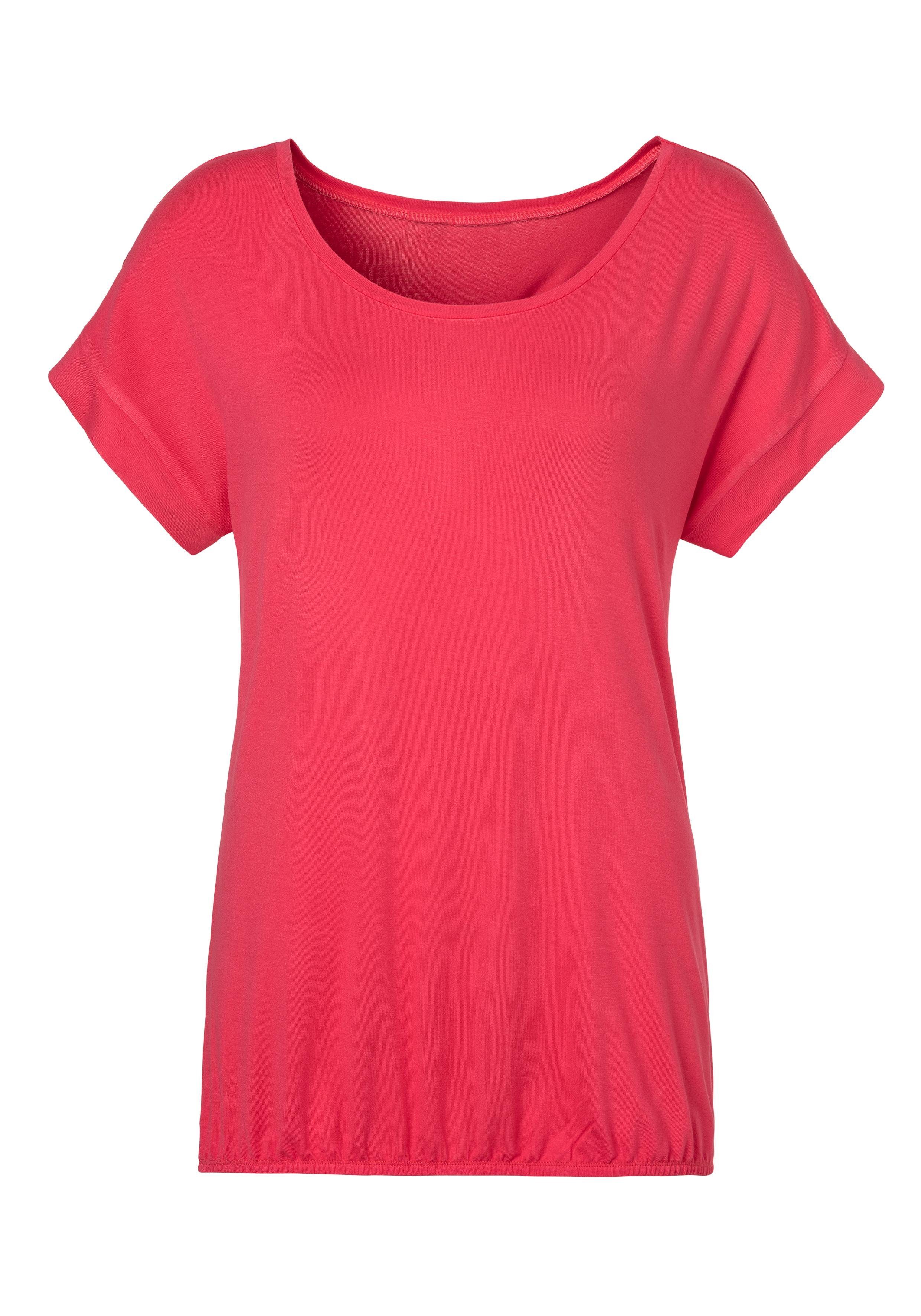 Vivance Shirt met korte mouwen Met elastiek in de band van zachte viscose-stretch
