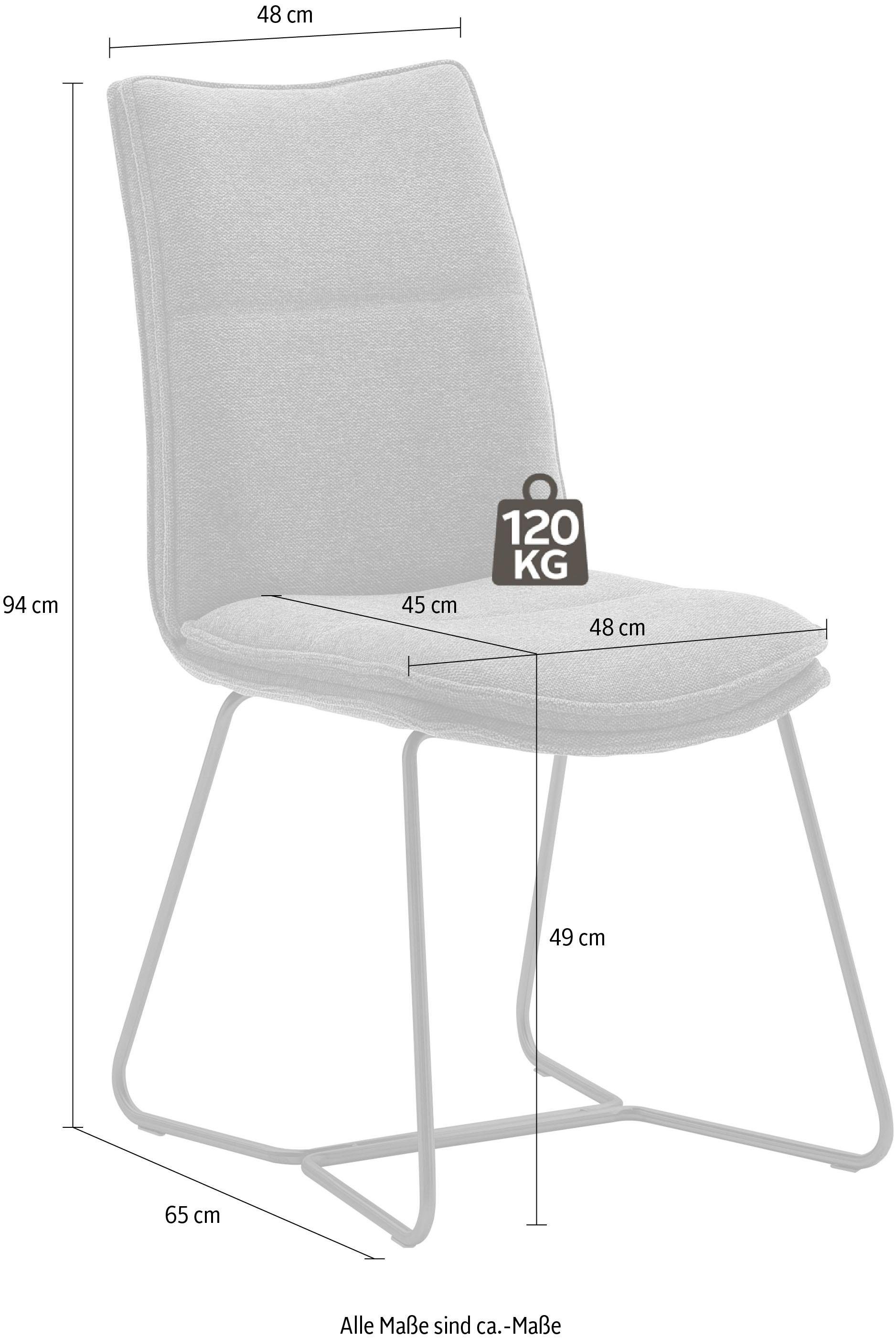 MCA furniture Stoel Hampton 2-set, met handgreep, belastbaarheid 120 kg, zithoogte ca. 49 cm (2 stuks)