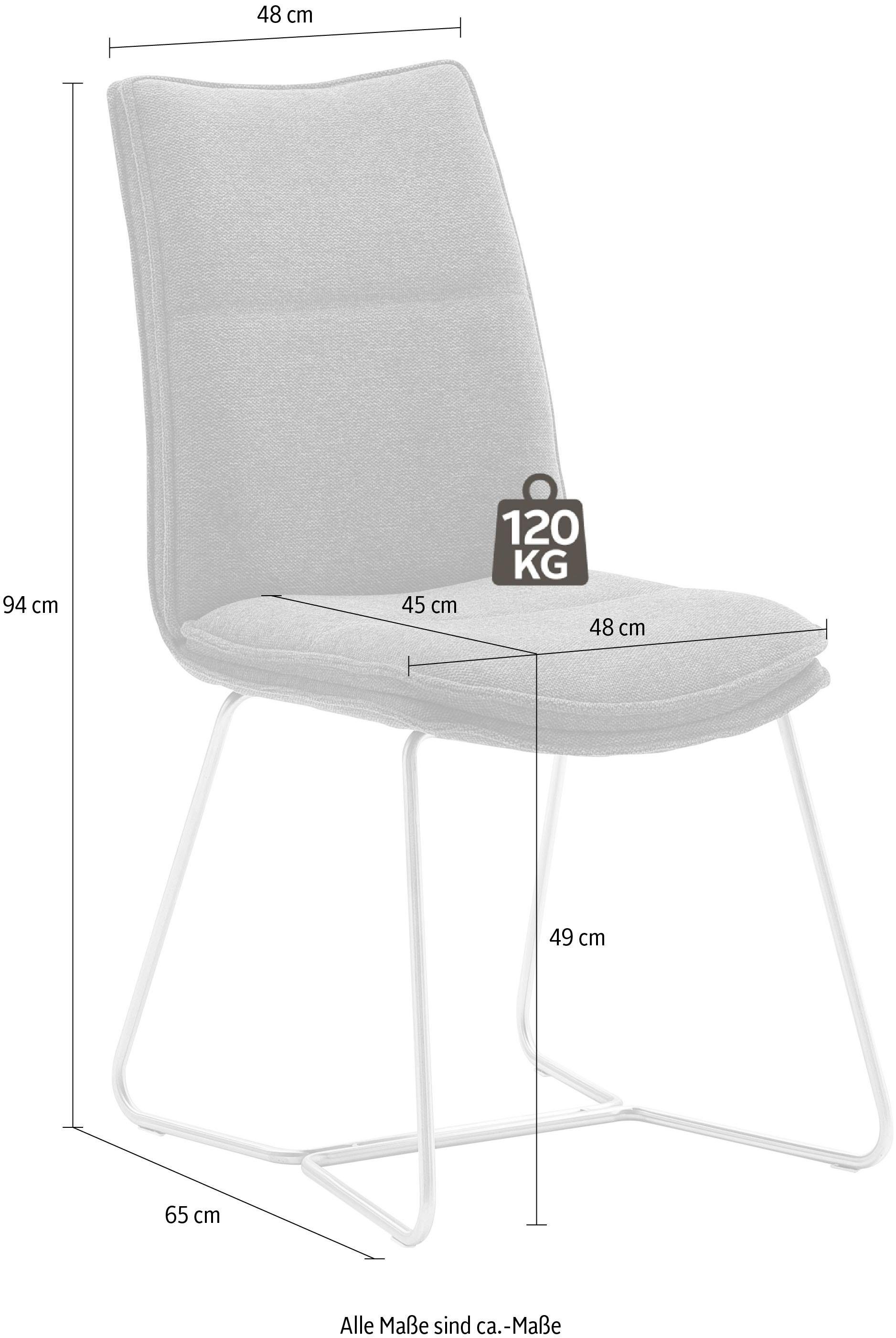 MCA furniture Stoel Hampton 2-set, met handgreep, belastbaarheid 120 kg, zithoogte ca. 49 cm (2 stuks)