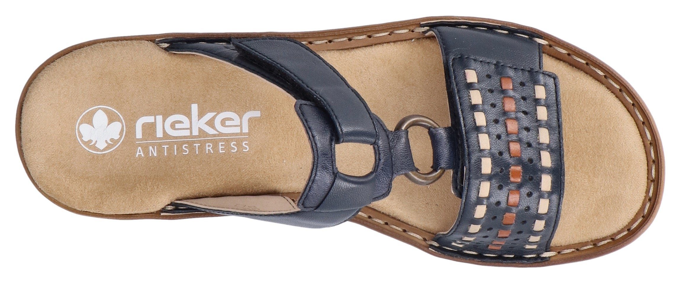 Rieker Slippers sleehak, zomerschoen, slippers met praktische klittenband
