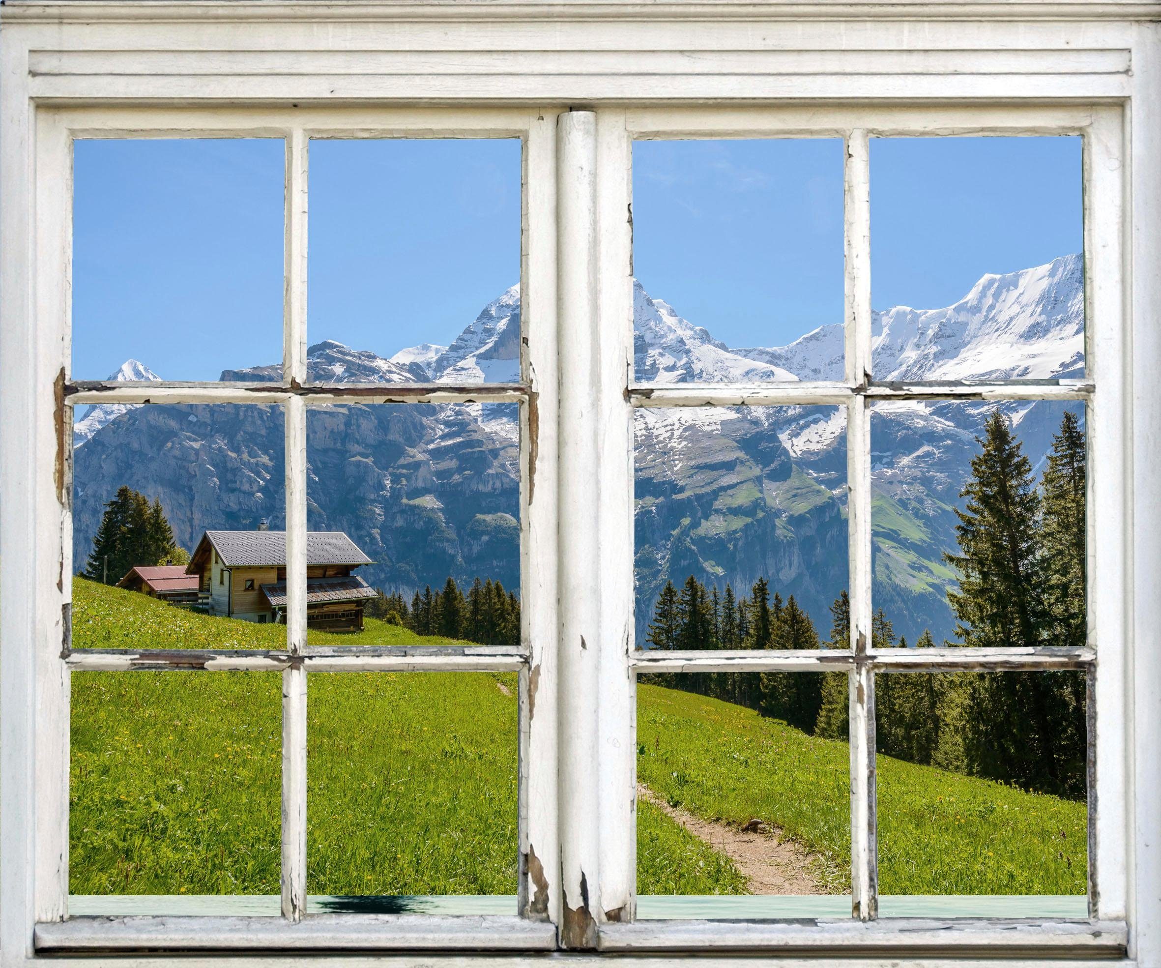 queence Wandfolie Hütte in den Bergen