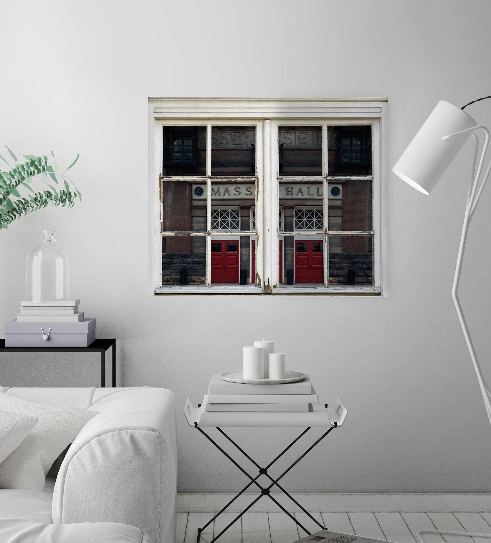 queence Wandfolie MASS HALL Muursticker, muurdecoratie, zelfklevend, 3D, raam