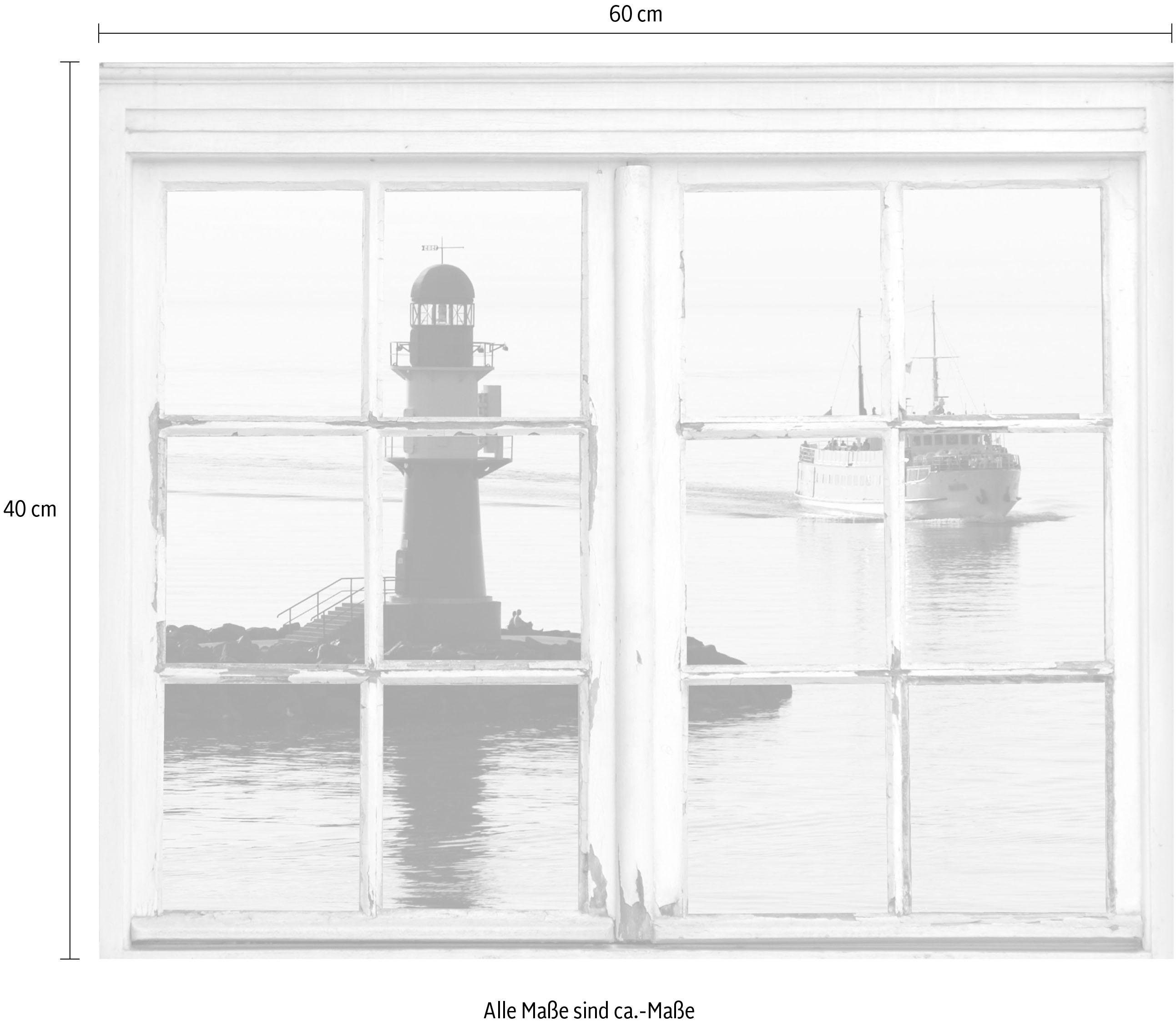 queence Wandfolie Vuurtoren Muursticker, muurdecoratie, zelfklevend, vuurtoren, 3D, raam